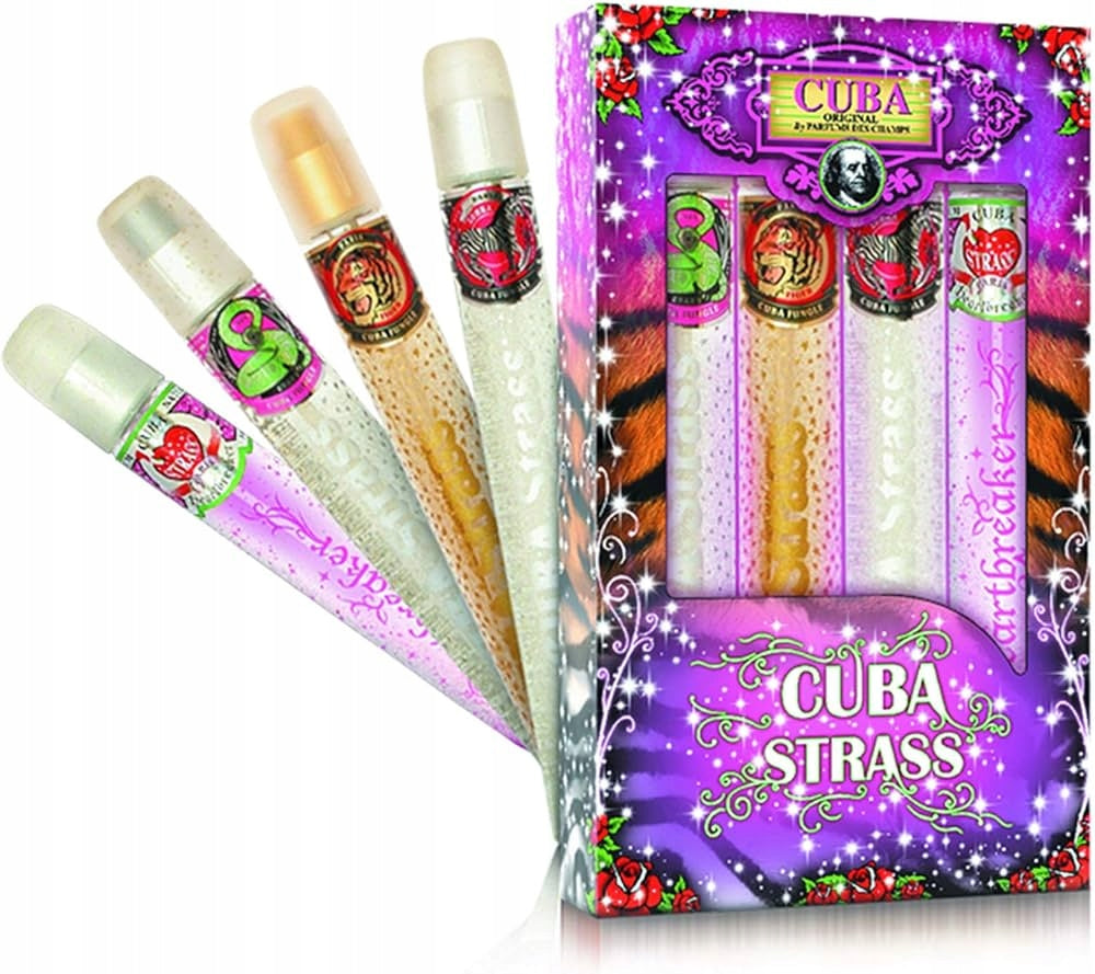 SET CUBA WOMAN CIGAR STRASS 4 (35ML: SNAKE, TIGER, ZEBRA, HEARTBREAKER)