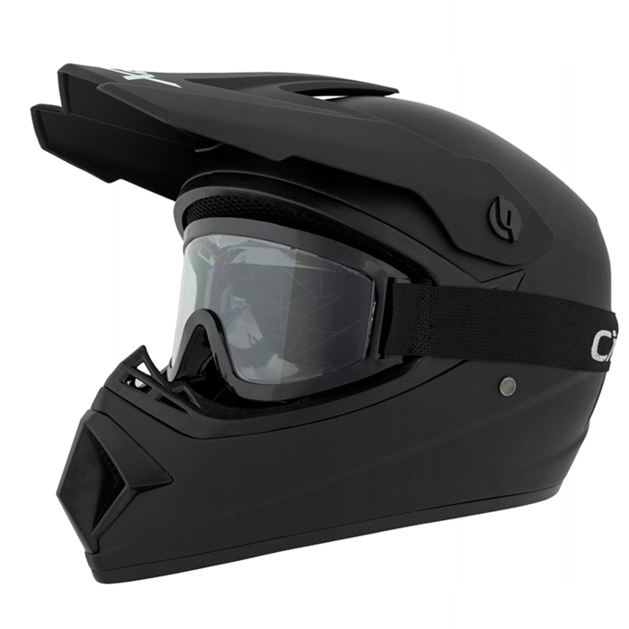SET ENDURO HELMET+GOGLES+GLOVES FOR CROSS QUAD BMX SCOOTER BLACK MAT L Manufacturer City-Bike