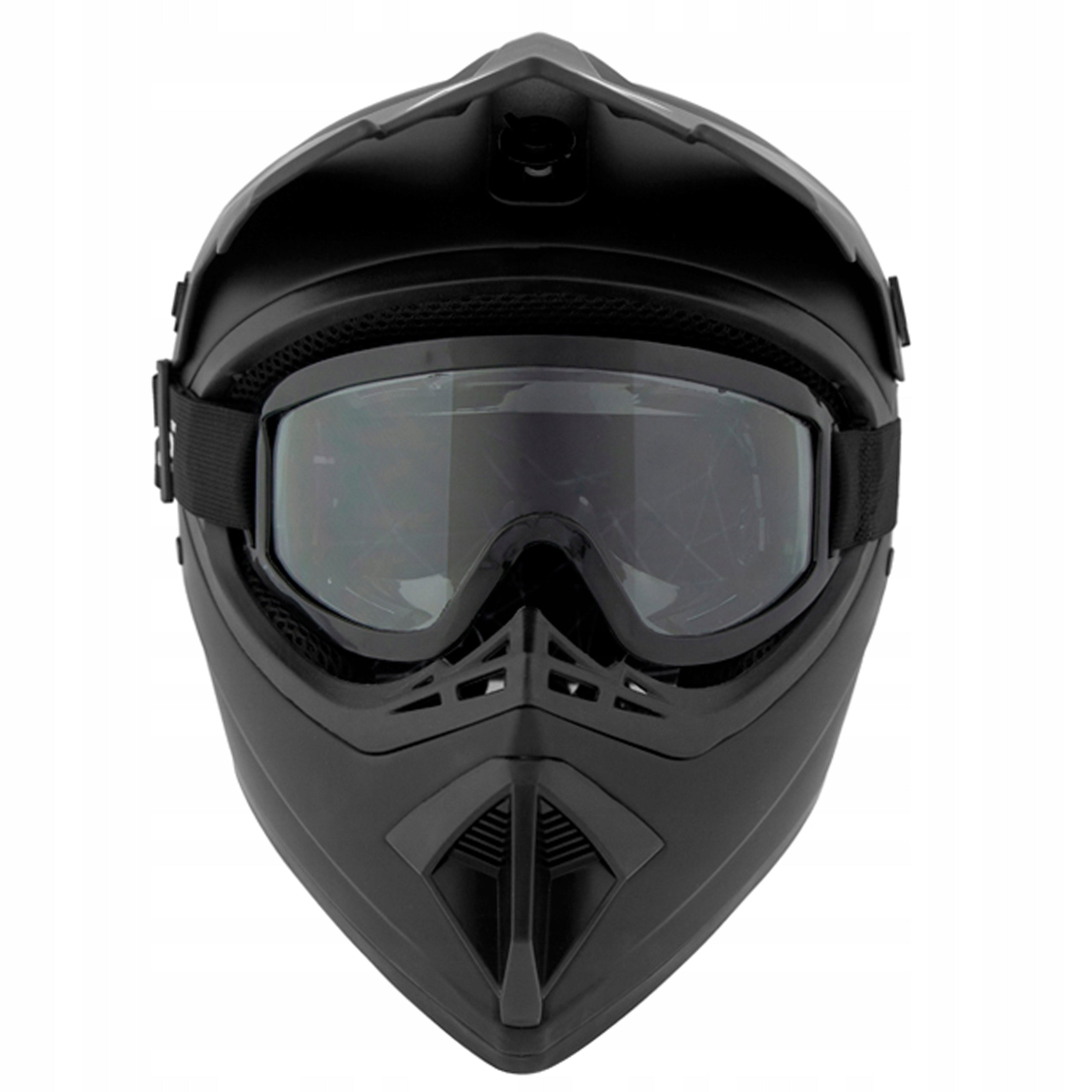 SET ENDURO HELMET+GOGLES+GLOVES FOR CROSS QUAD BMX SCOOTER BLACK MAT L Manufacturer's catalog number MCGKZ40013