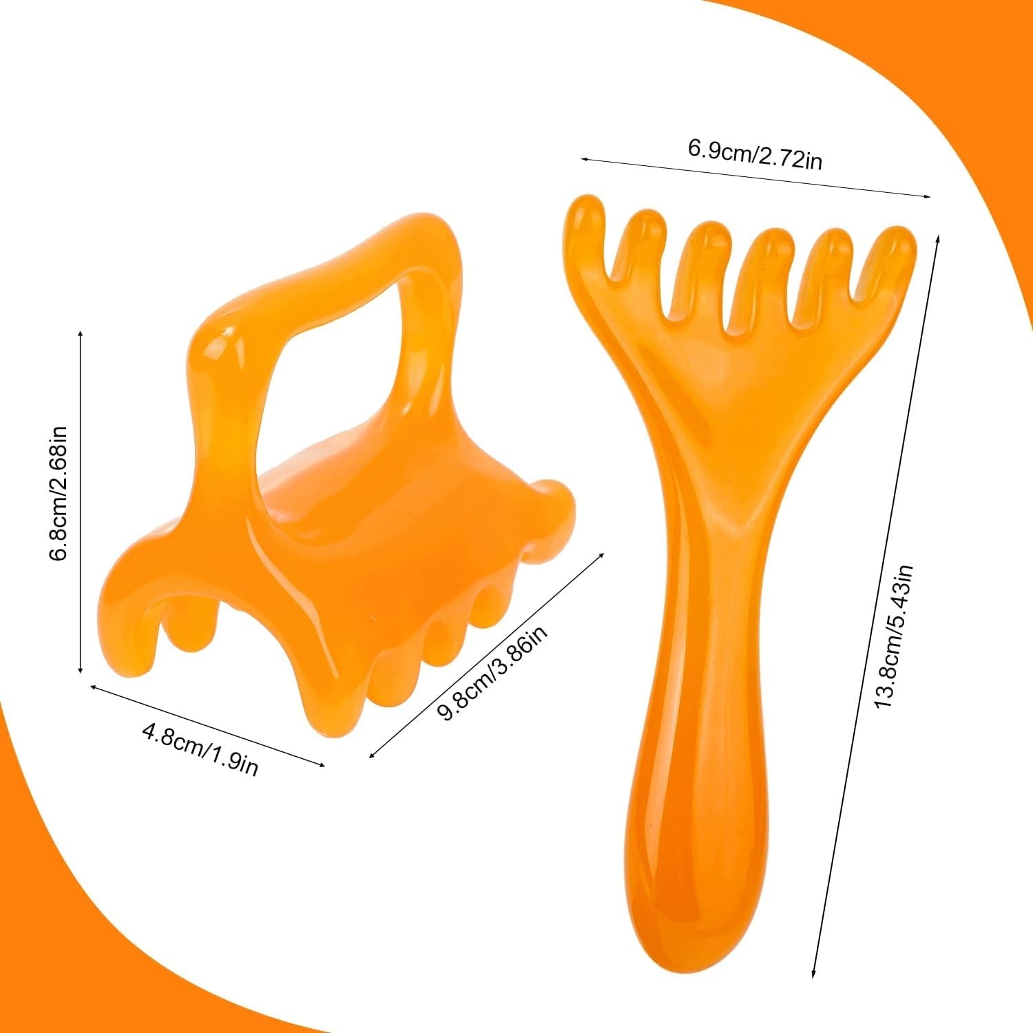 SET FASCIA MASSAGER + HEAD MASSAGER CELLULITE RELAXATION YELLOW Brand XO