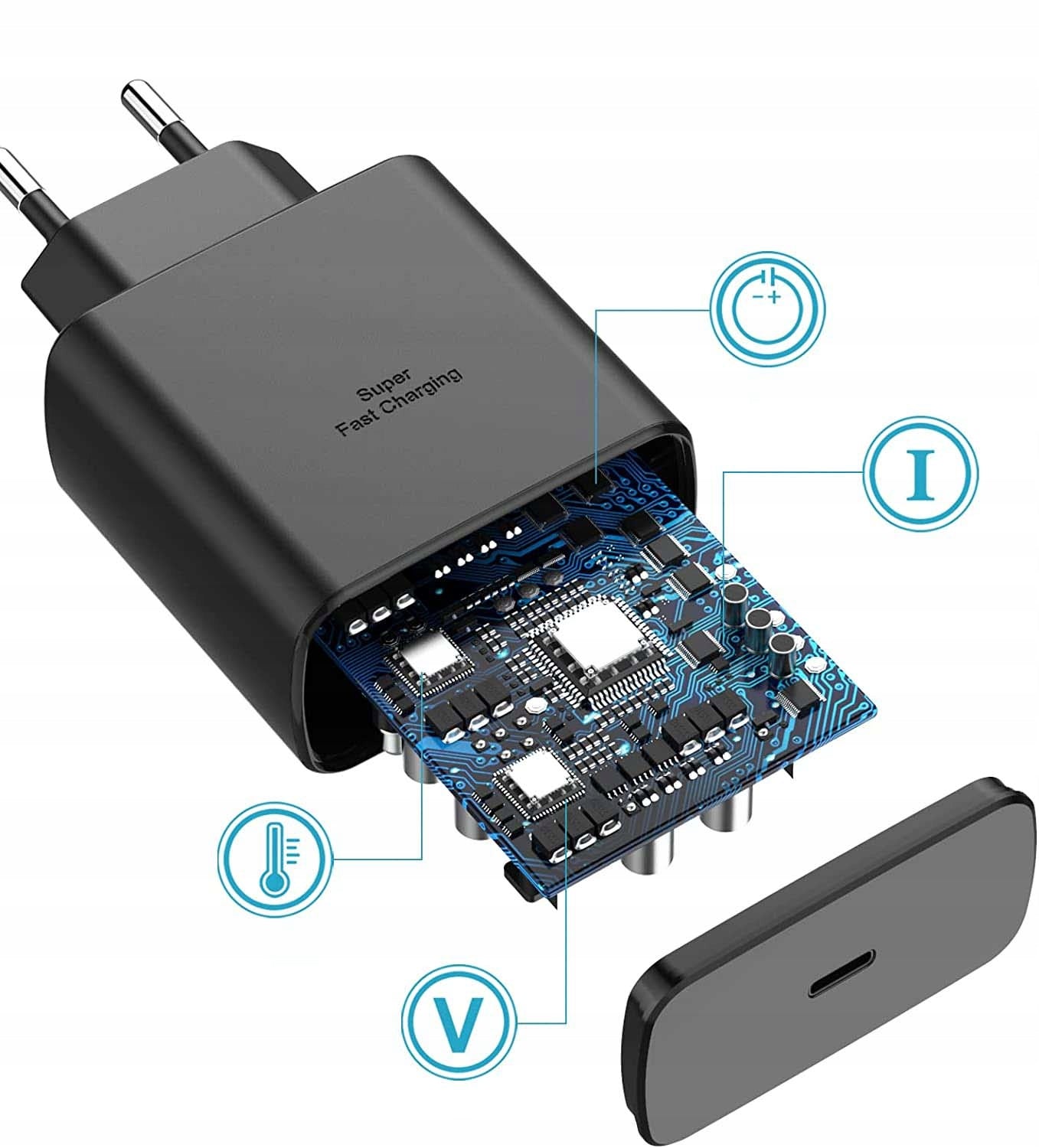 SET FAST CHARGER PD 45W + CABLE FOR IPHONE 200cm Koanni Manufacturer code la34 kostka + kabel lightning 200cm