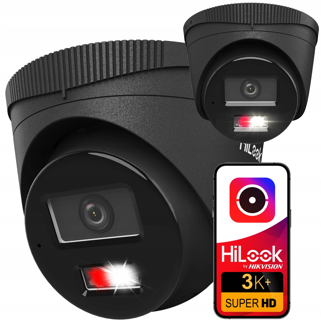 SET FOR 6 MONITORING CAMERAS 6MPx 3K+ HILOOK BY HIKVISION BLACK POE 2TB Packaging status original