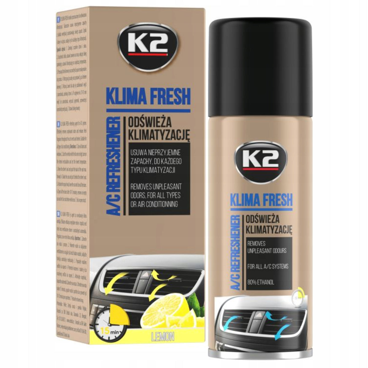 SET FOR DEFUNGING AIR CONDITIONING REFRESHMENT K2 LEMON KLIMA DOCTOR Manufacturer's catalog number 2XW100+K222