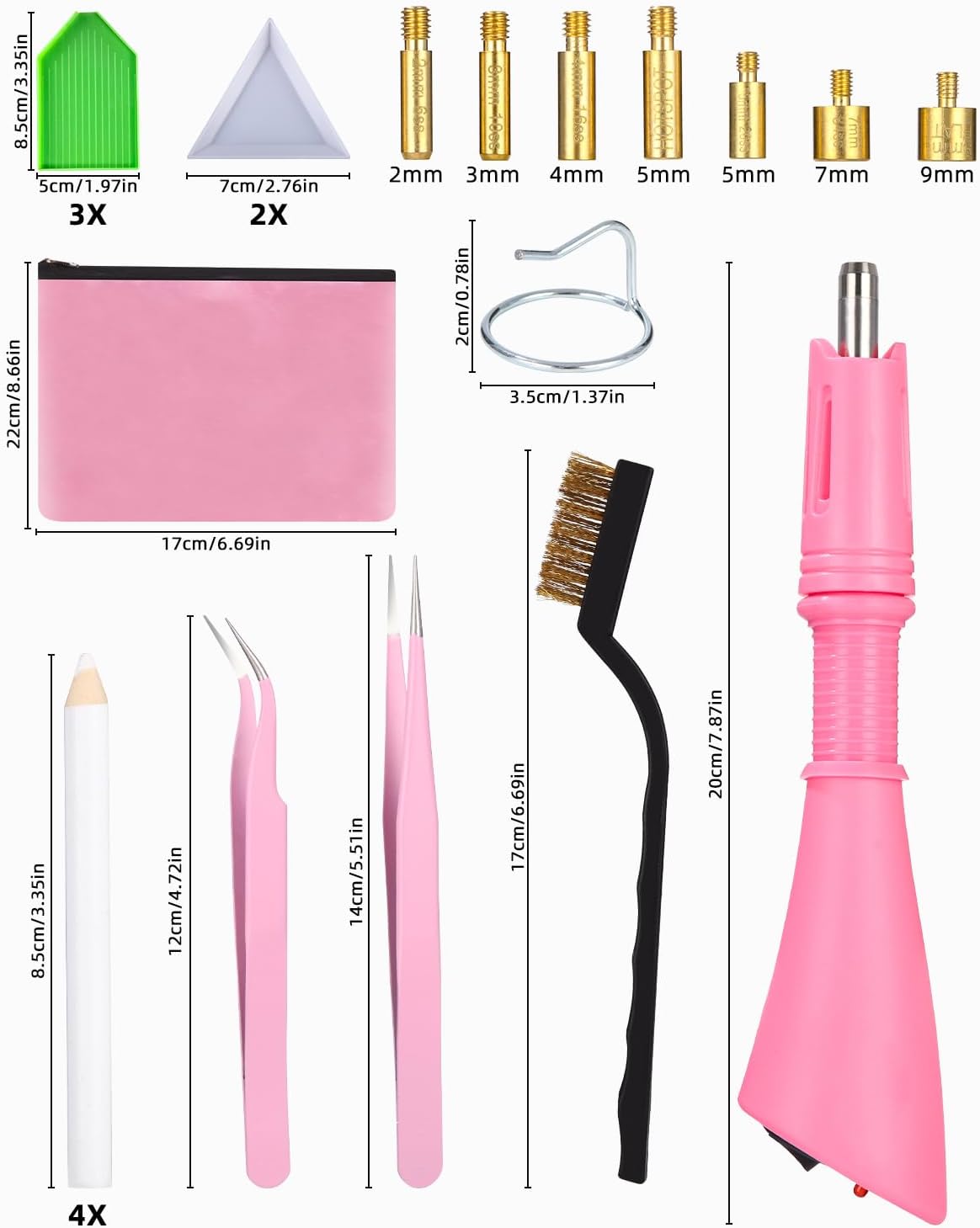 SET FOR GLUING DIAMOND CRYSTALS ON CLOTHES APPLICATOR 7 TIPS Manufacturer code Bez marki