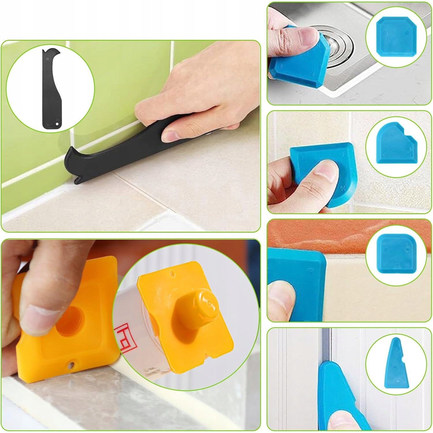 SET FOR LAYING SILICONE GROUTING SPATULA FOR SILICONE DIFFERENT TIPS EAN (GTIN) 798745581914