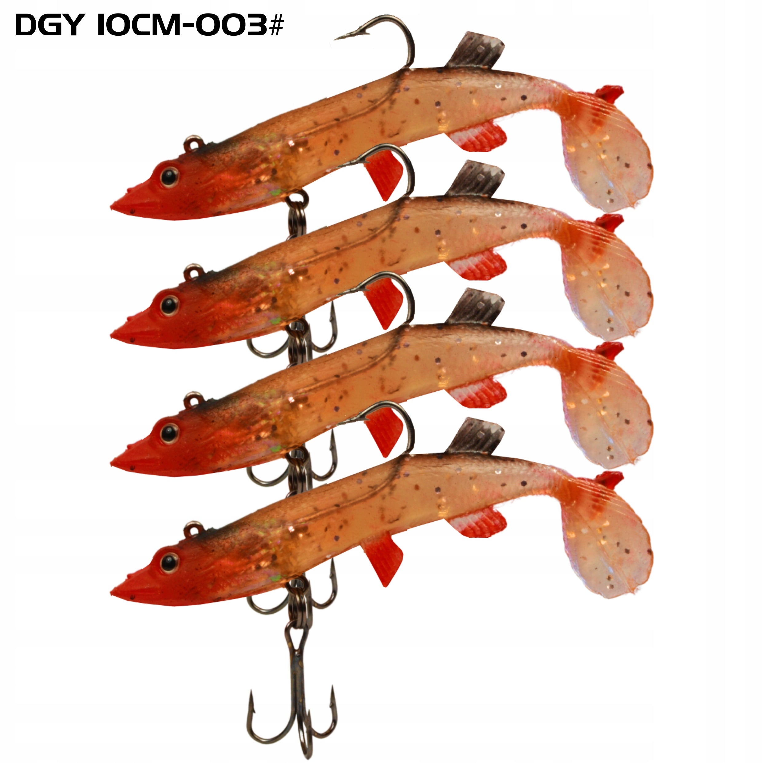 SET FOR PIKE RUBBER REINFORCED 10CM 4COL. 16PCS Brand Hokkaido