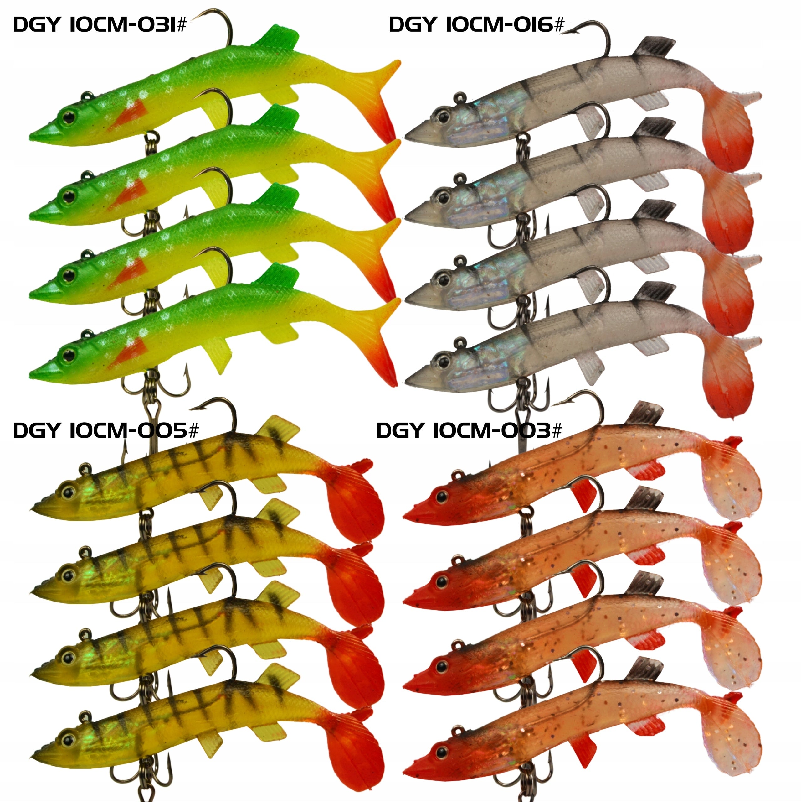 SET FOR PIKE RUBBER REINFORCED 10CM 4COL. 16PCS Manufacturer code W43084 10S