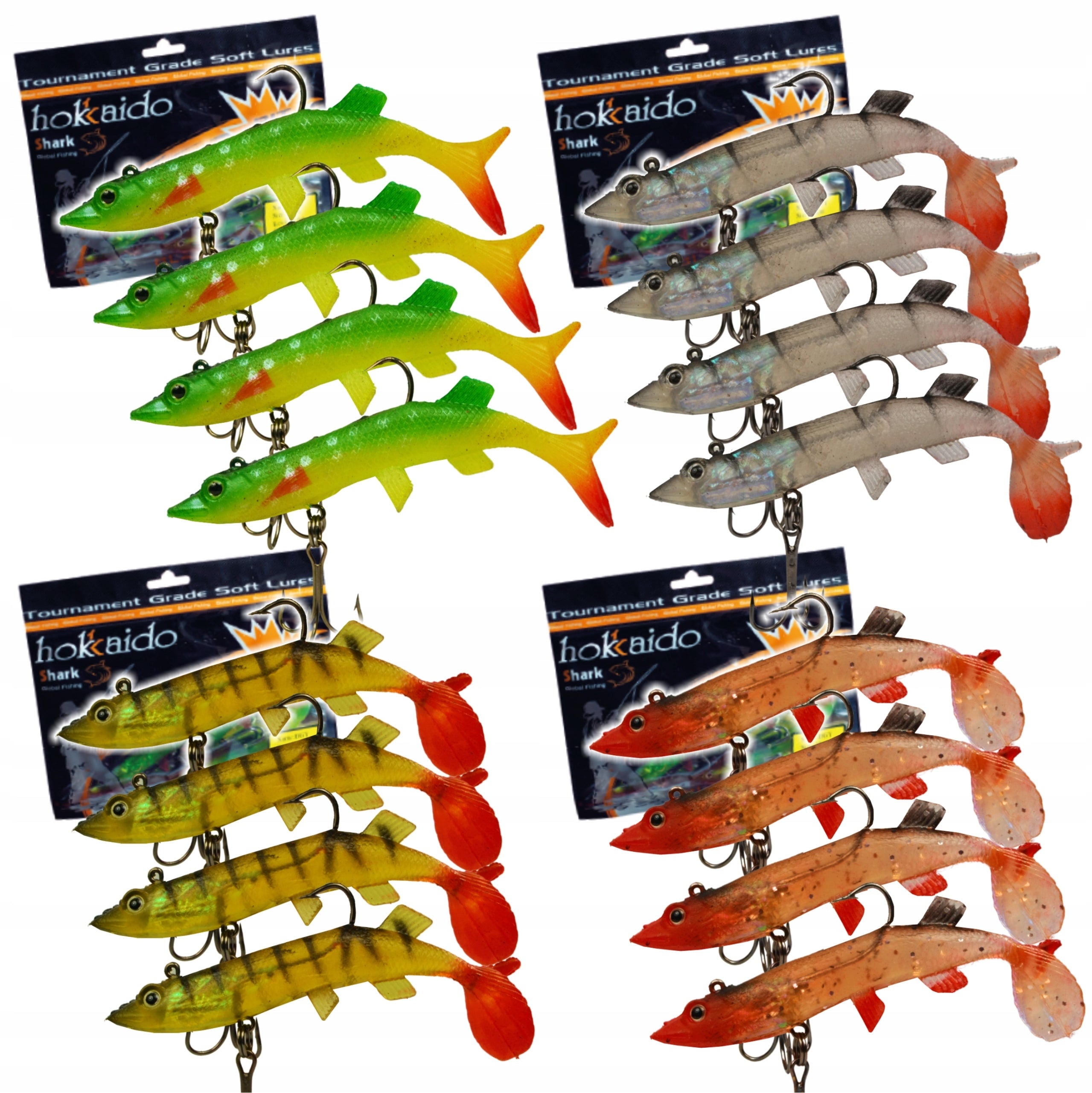 SET FOR PIKE RUBBER REINFORCED 10CM 4COL. 16PCS