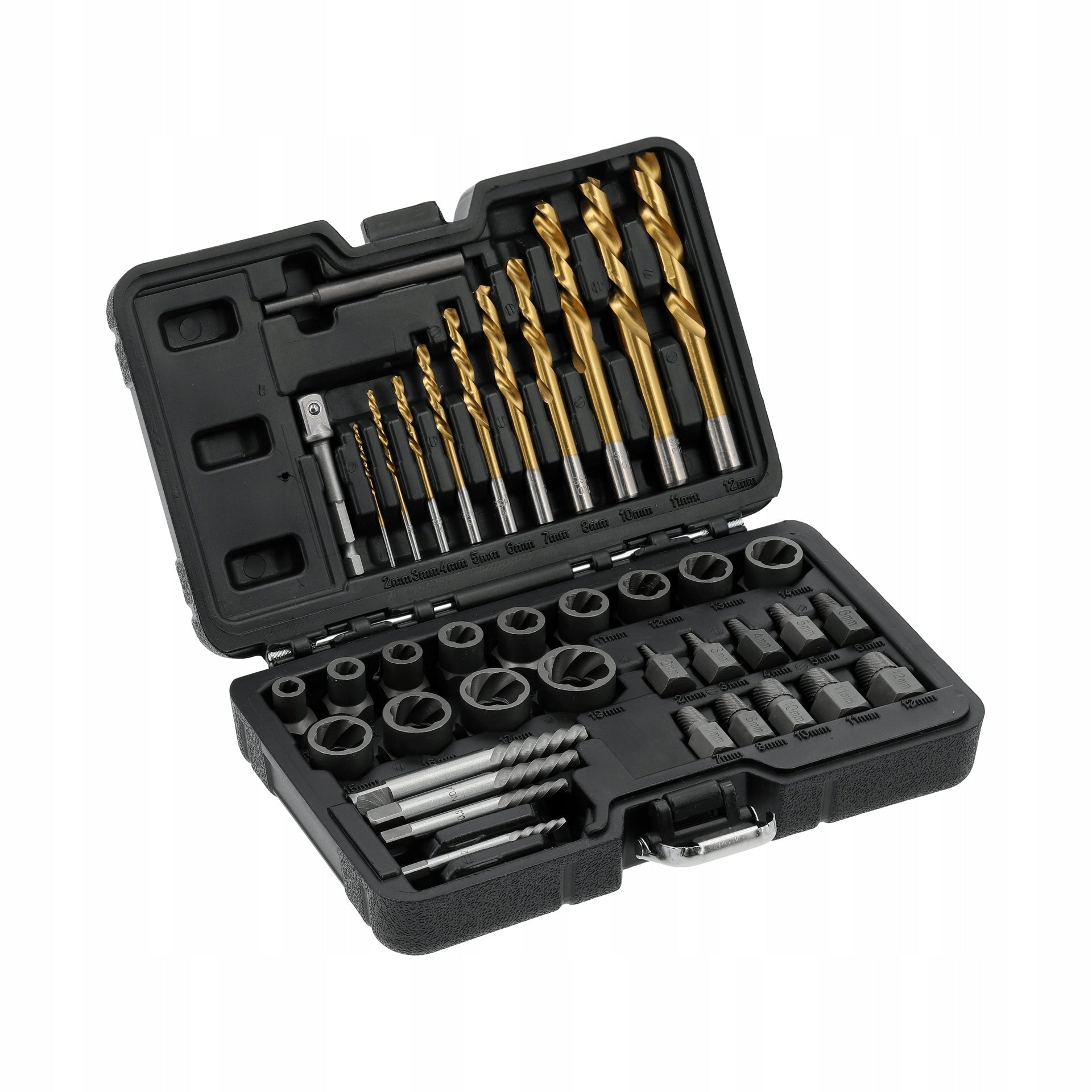 SET FOR REMOVING NUT BOLTS 40 ELEMENTS CRMO S2 HSS 3/8 INCH YATO Product weight with unit packaging 1.6 kg