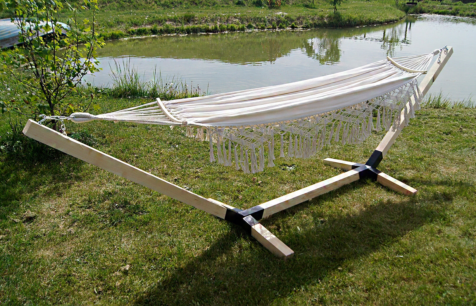SET FRAME + HAMMOCK 2 PERS. BOHO ECRU portable set COMFORT ZONE 200 KG Manufacturer code STHB1011-2026