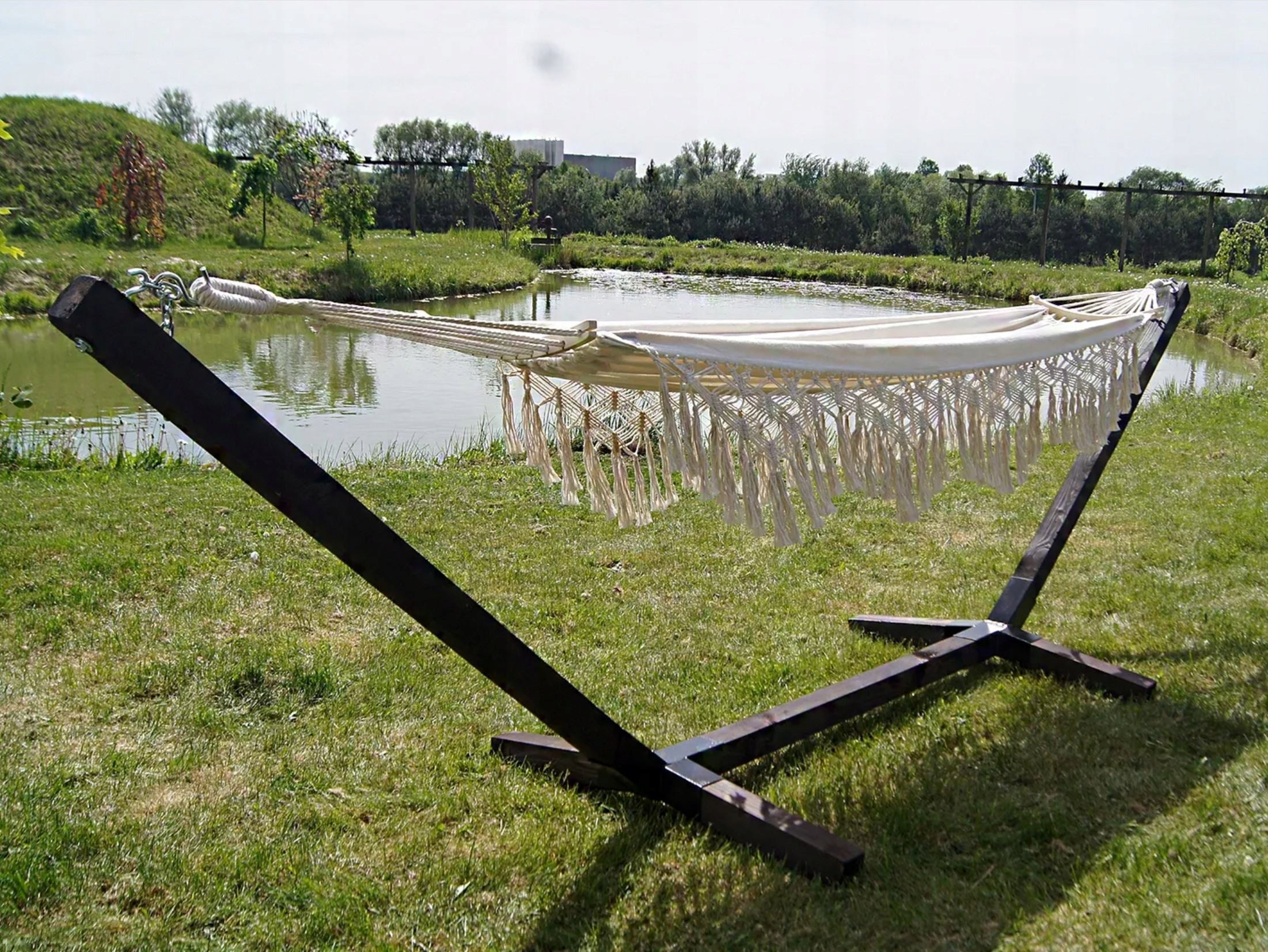 SET FRAME + HAMMOCK 2 PERS. BOHO ECRU portable set COMFORT ZONE 200 KG Manufacturer code STHB1013-2026