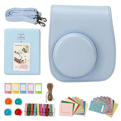 SET FUJIFILM MINI 12 BAG CASE FILTERS FRAMES STICKERS plastic