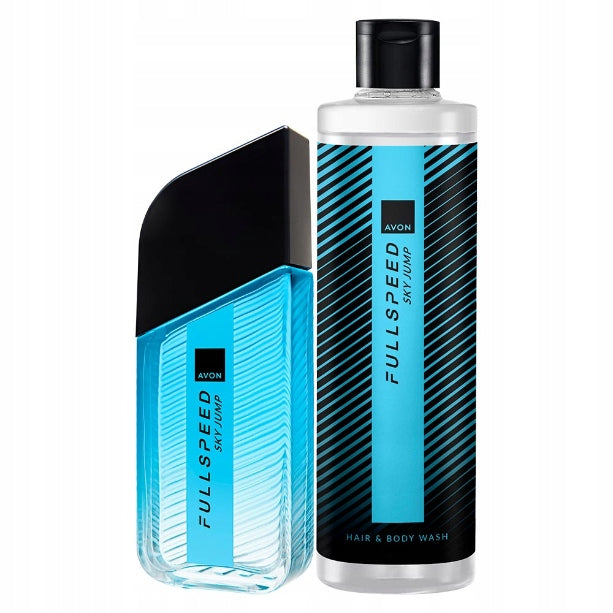 SET FULL SPEED SKY JUMP 2 COSMETICS EAU DE TOILETTE GEL AVON