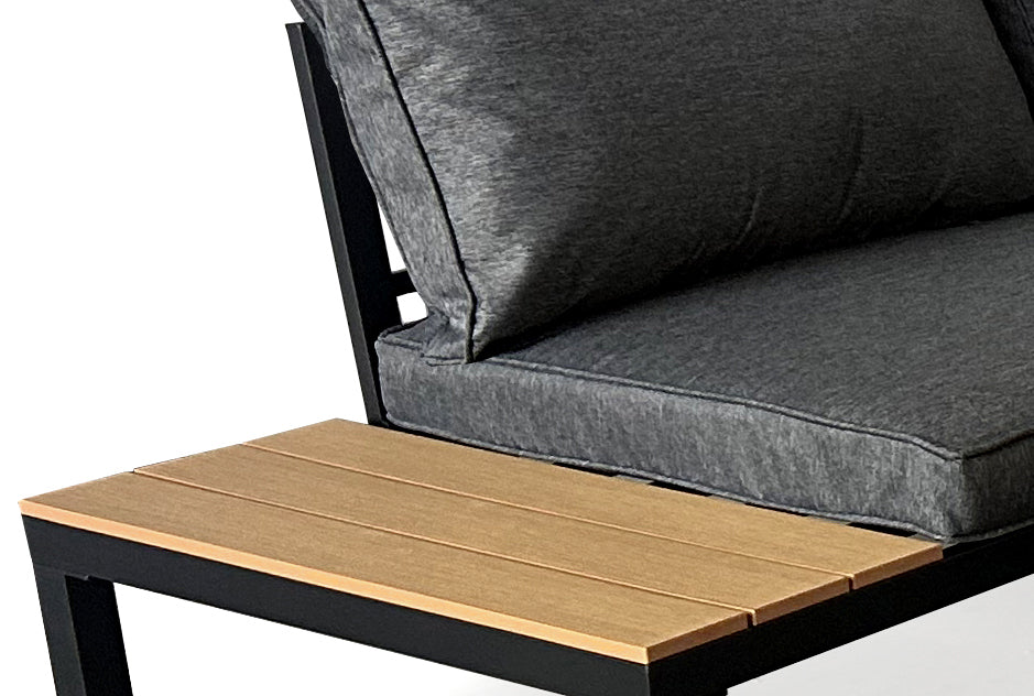 SET GARDEN FURNITURE CORNER 6 PERSONS SOFA TABLE + ARMCHAIR Set contents armchair corner sofa end table