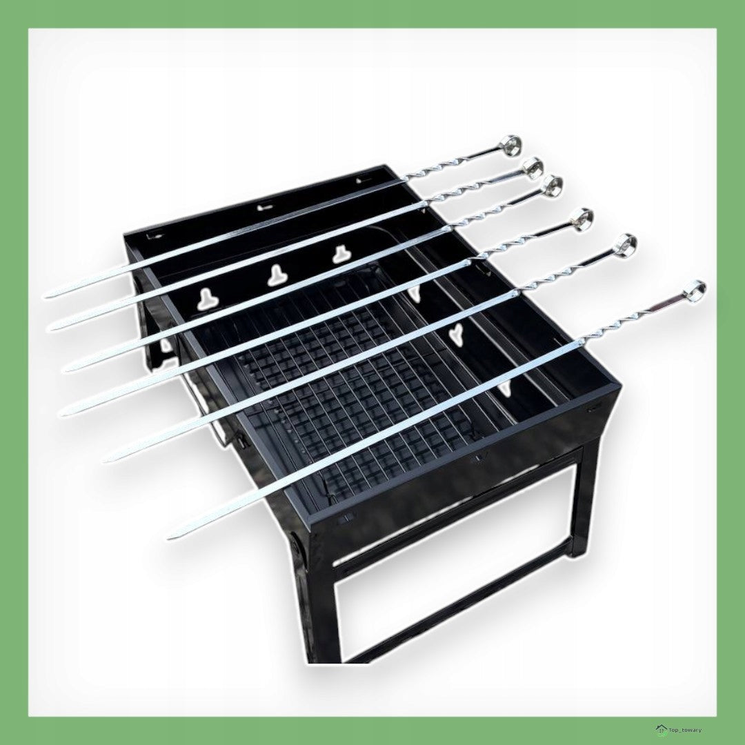SET GRILL HIKING SUITCASE FOLDING MANGAL + 6x SKEWERS SHAMPOOS Grill depth 27 cm