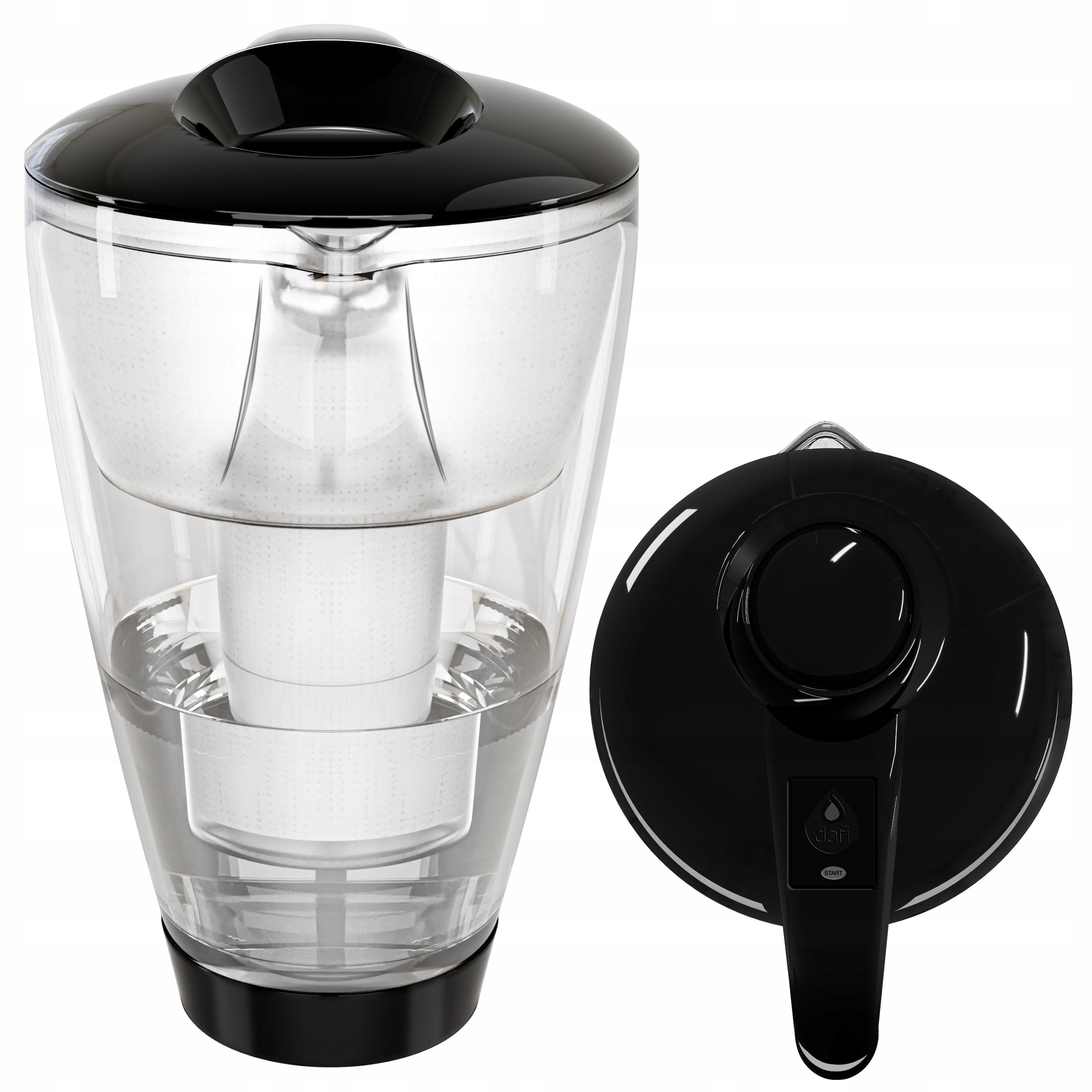 SET Glass Jug Dafi CRYSTAL LED 2 l Graphite + 12 Classic Cartridges Manufacturer code ZESTAW.SZKLANY.LED.CL+12W.GRAF.P