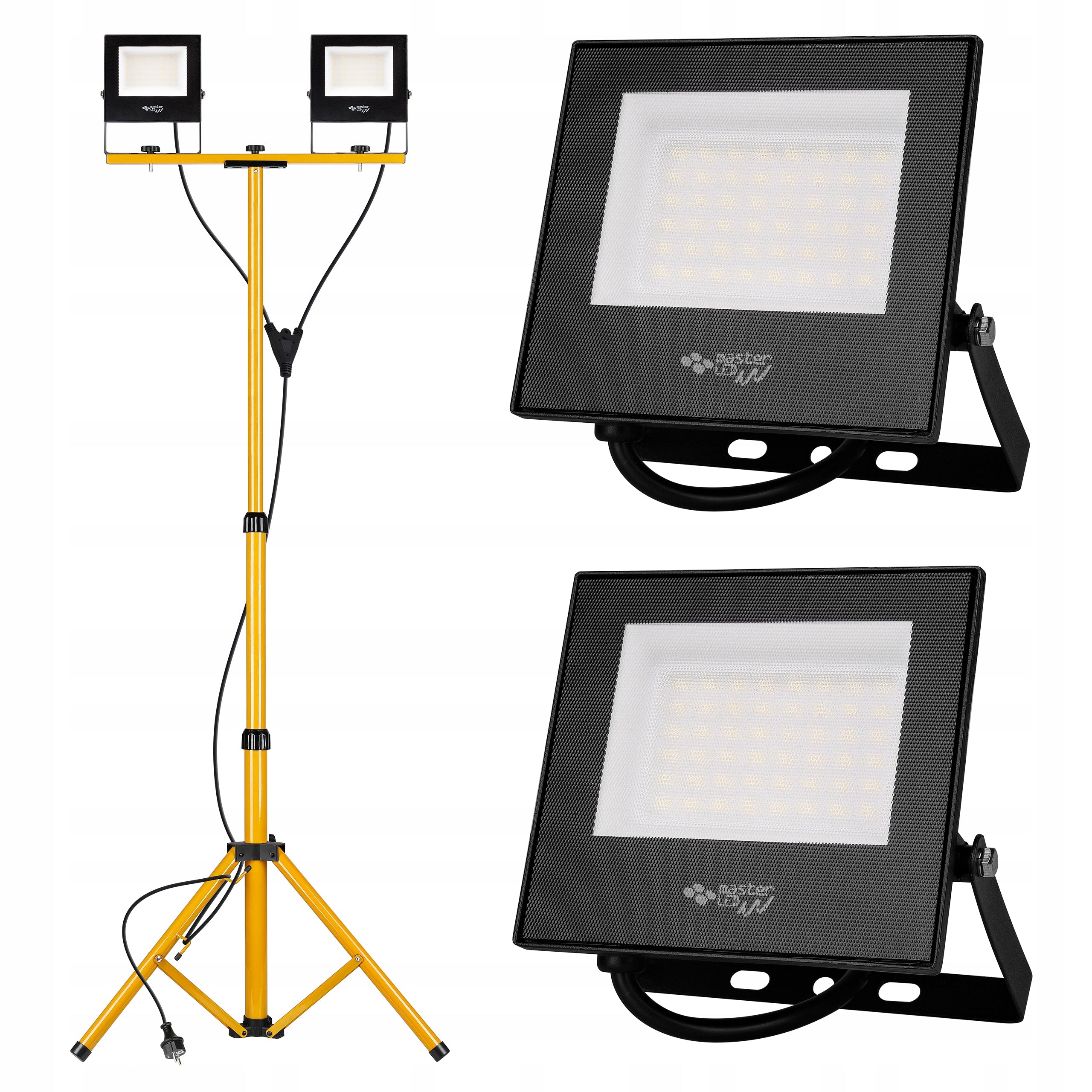SET HALOGEN LED TRIPOD LAMP 2x30W 4500K construction working floodlight