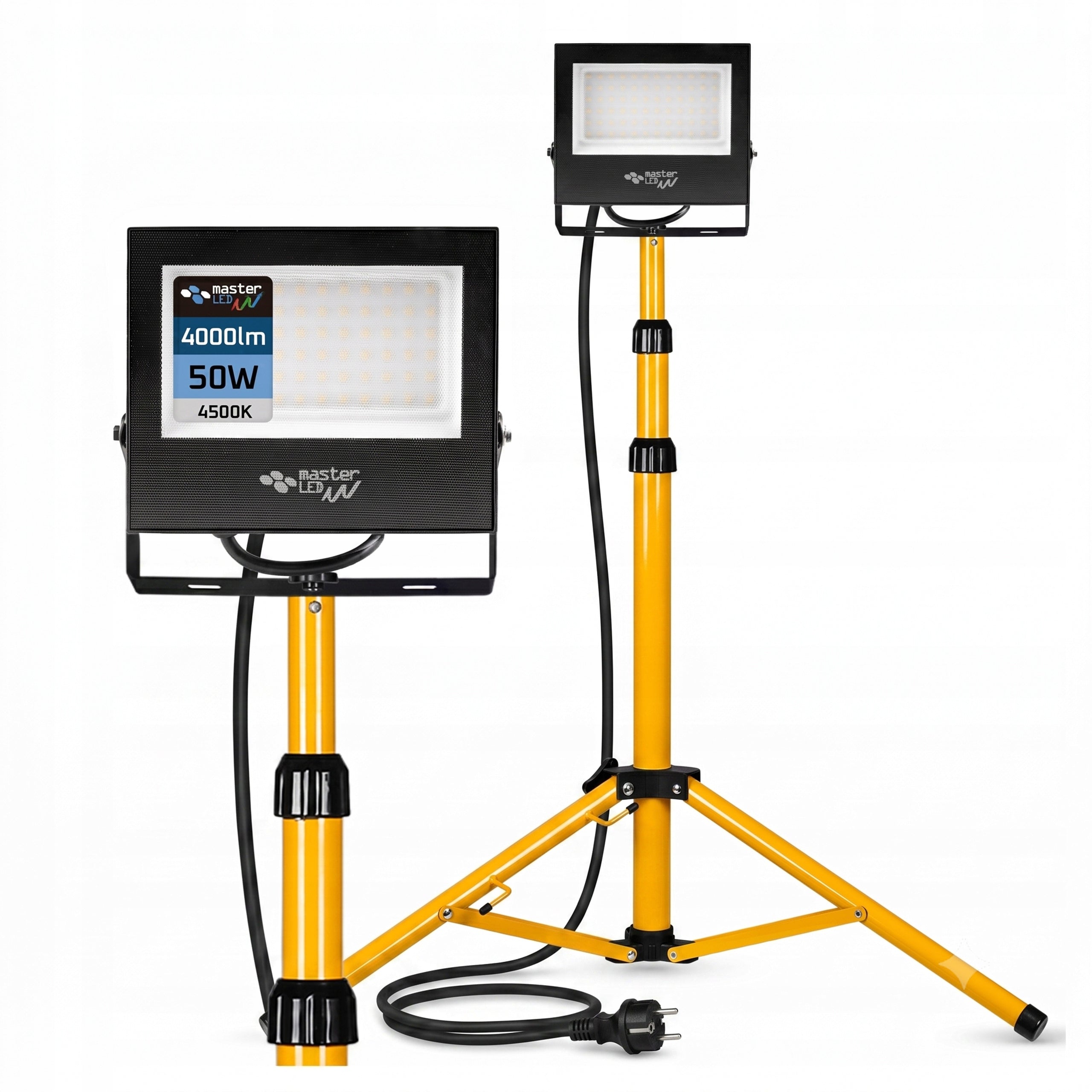 SET HALOGEN LED lamp 50W floodlight working TRIPOD 4500K reflector
