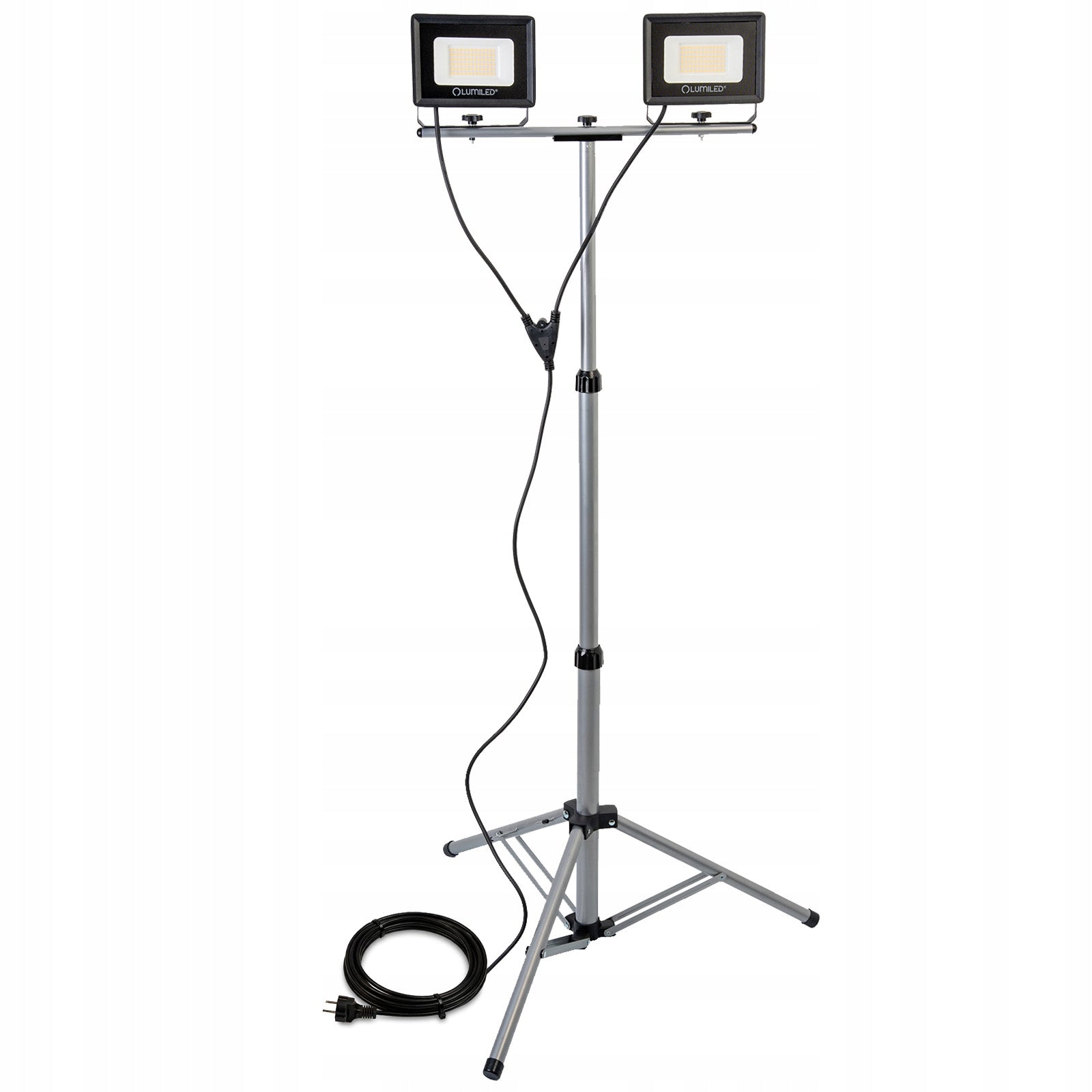 SET HALOGEN floodlight LED TRIPOD 2x 50W WorkING CONSTRUCTION STRONG Packaging status original