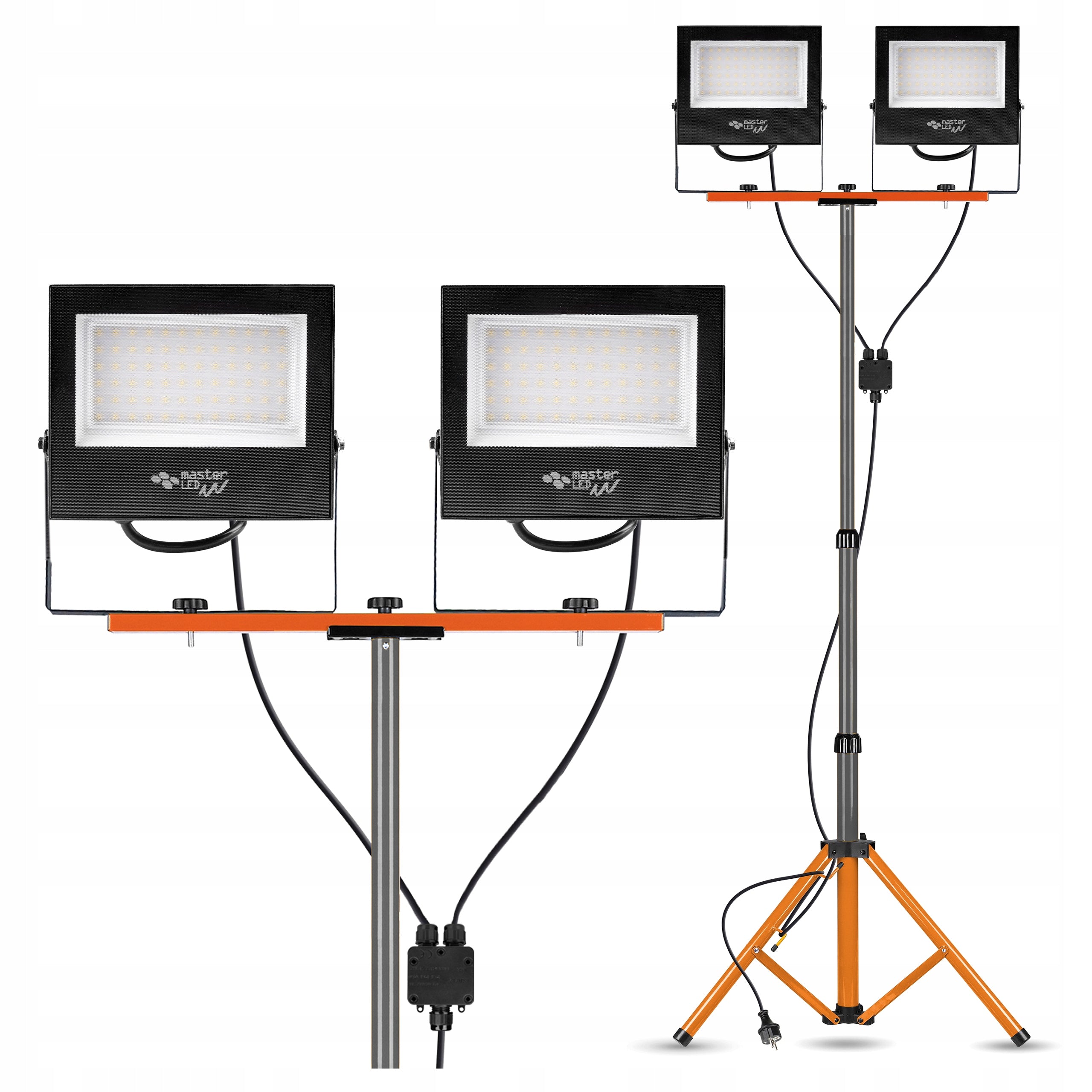 SET HALOGEN floodlight LED TRIPOD 2x50W construction work strong