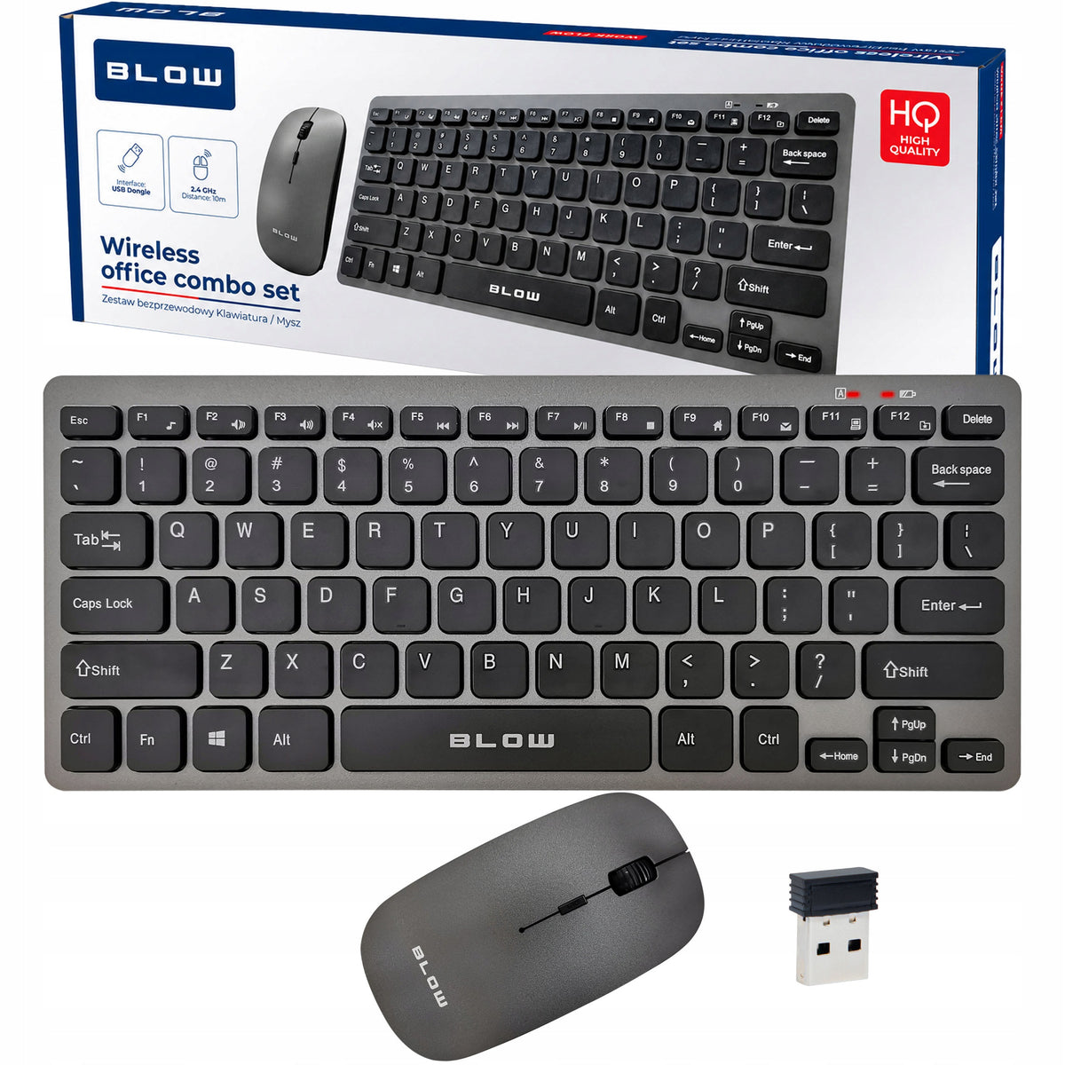 SET KEYBOARD AND RADIO MOUSE SLIM WIRELESS USB FOR SCHOOL OFFICE