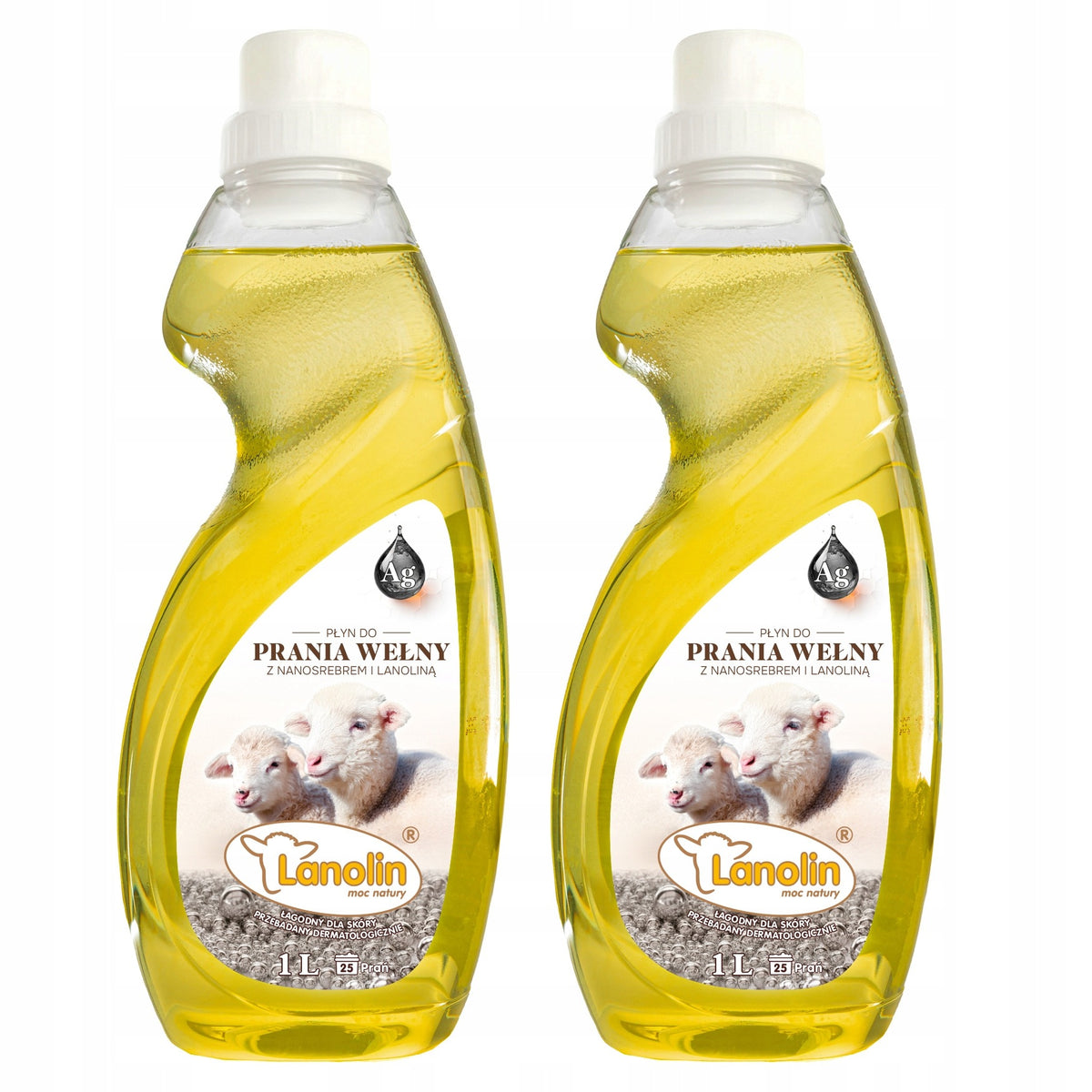 SET LANOLIN MERINO CASHMERE WOOL WASHING LIQUID WITH NANOSILVER 2x1L