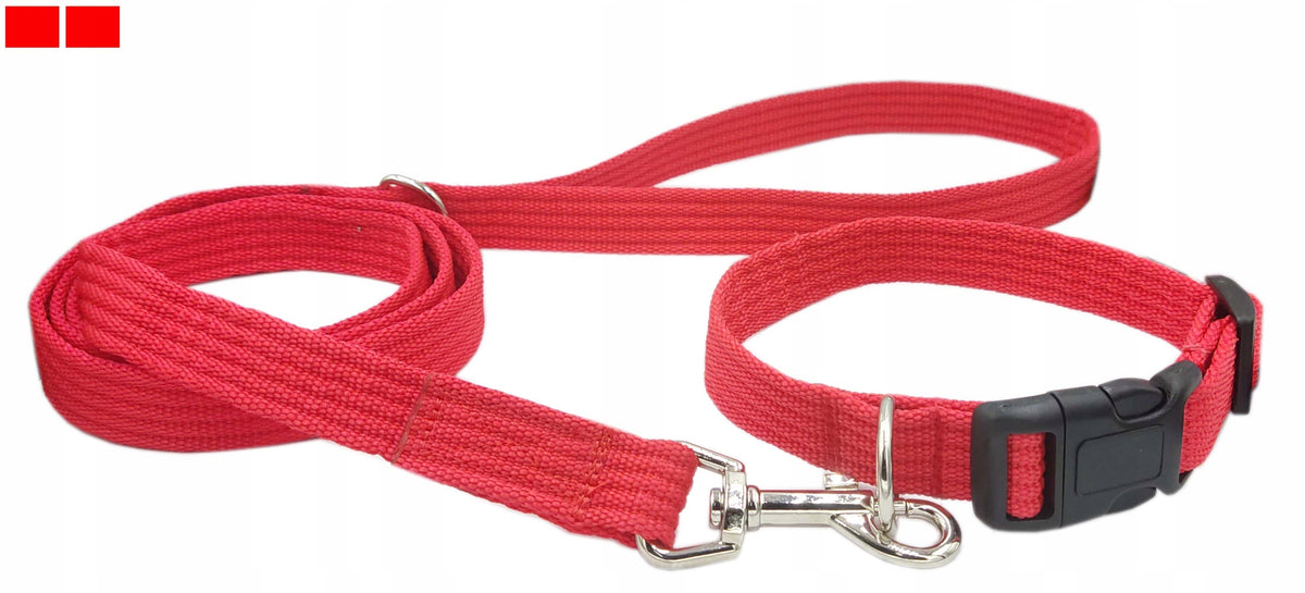 SET LANYARD DOG COLLAR SMALL MEDIUM LARGE RED