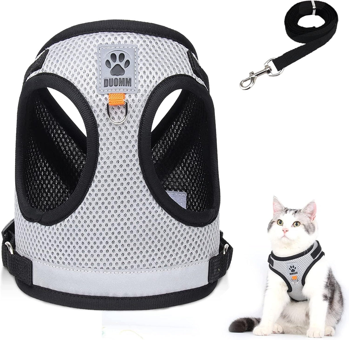 SET LEASH FOR CATS ADJUSTABLE HARNESS REFLECTIVE VEST M