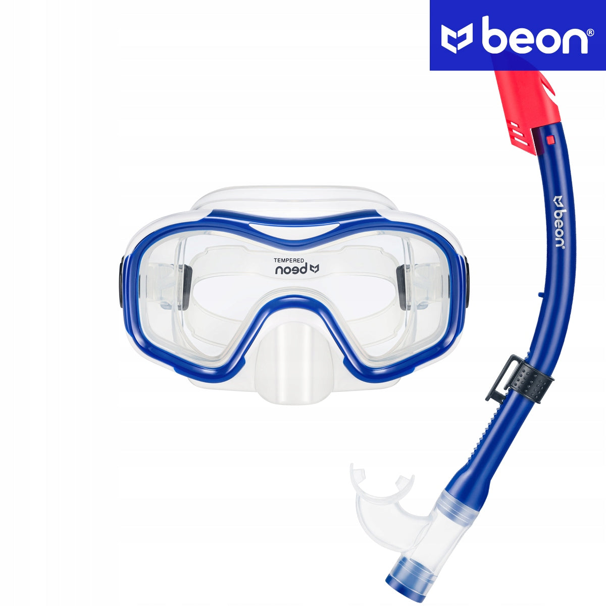 SET MASK AND SNORKEL FOR CHILDREN GLASSES SNORKELING TUBE Color blue