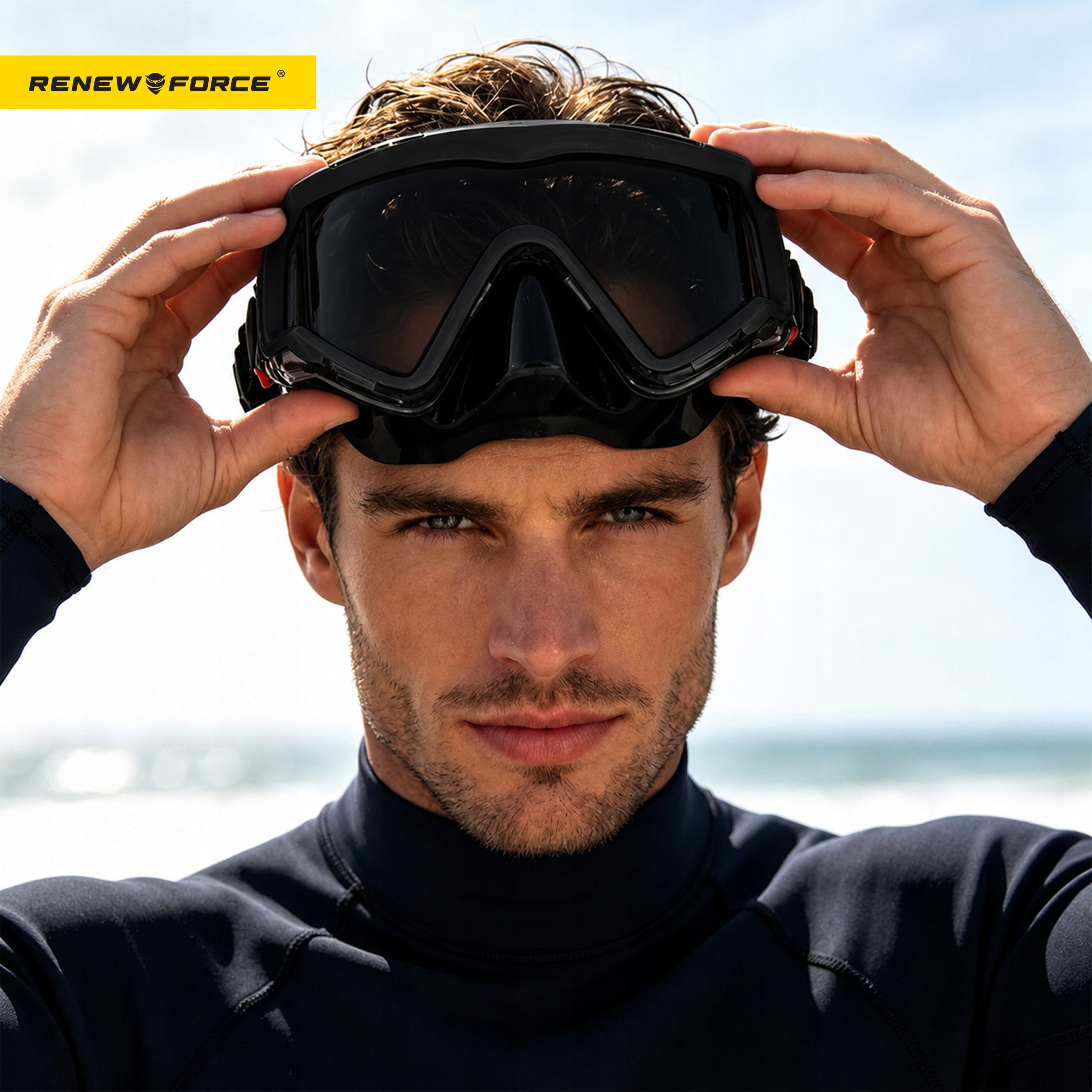 SET MASK AND SNORKEL GLASSES AND SNORKEL TUBE HIT 180° Manufacturer code SPRZĘT NURKOWY MASECZKA SNORKELING GOOGLE