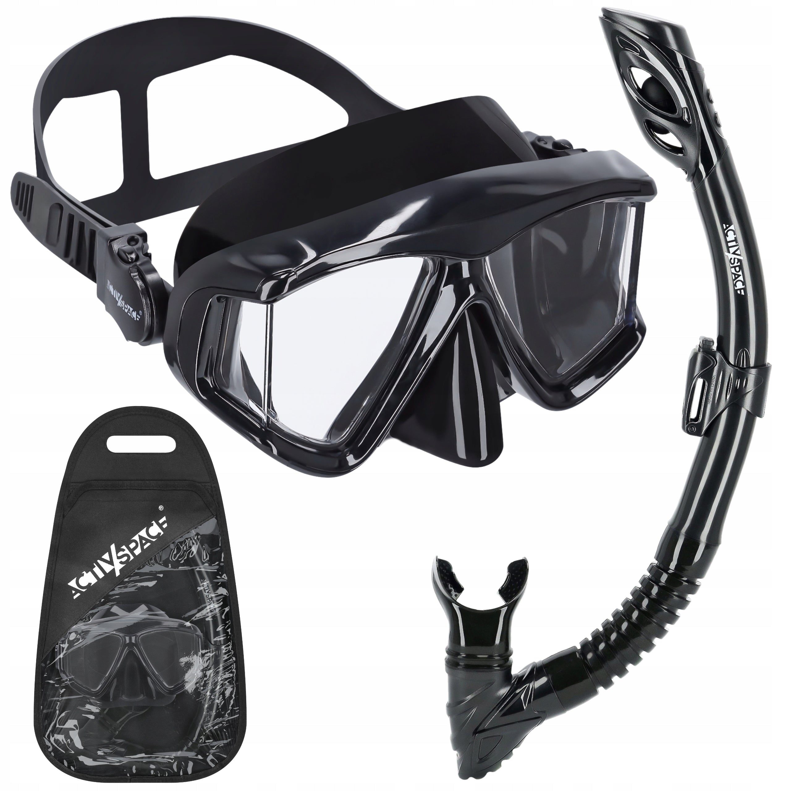 SET MASK AND SNORKEL GLASSES AND SNORKEL TUBE VIEW 180