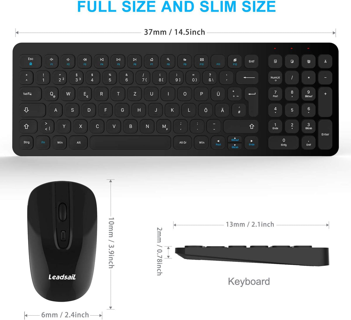 SET MEMBRANE KEYBOARD + MOUSE WIRELESS USB INTERFACE Manufacturer LeadsaiL