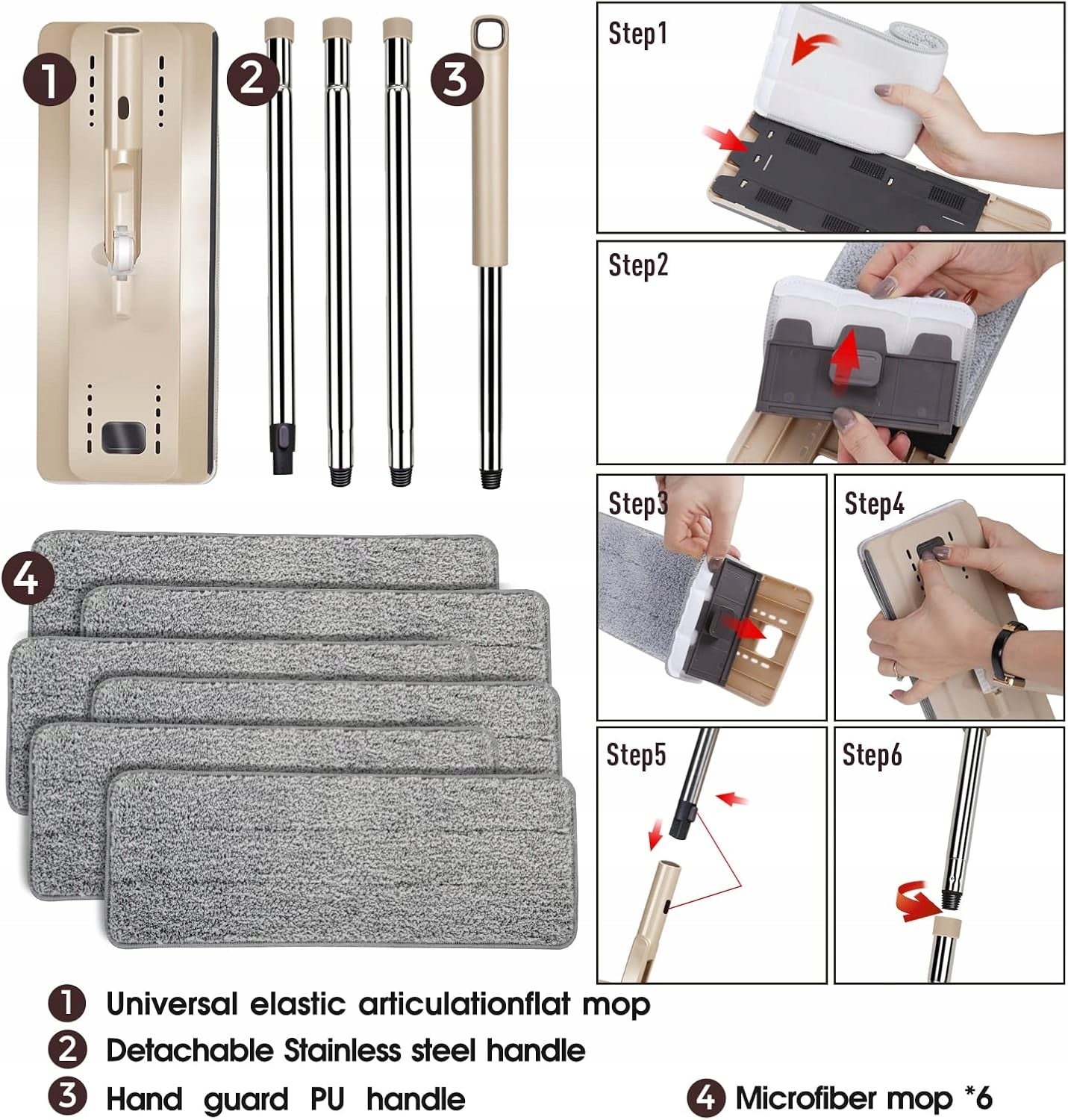 SET MOP WITH SPINNING BUCKET 6 CLOTHS MICROFIBER 132CM Manufacturer code ZESTAW MOP WIADRO WIRUJĄCE ŚCIERECZKI MI