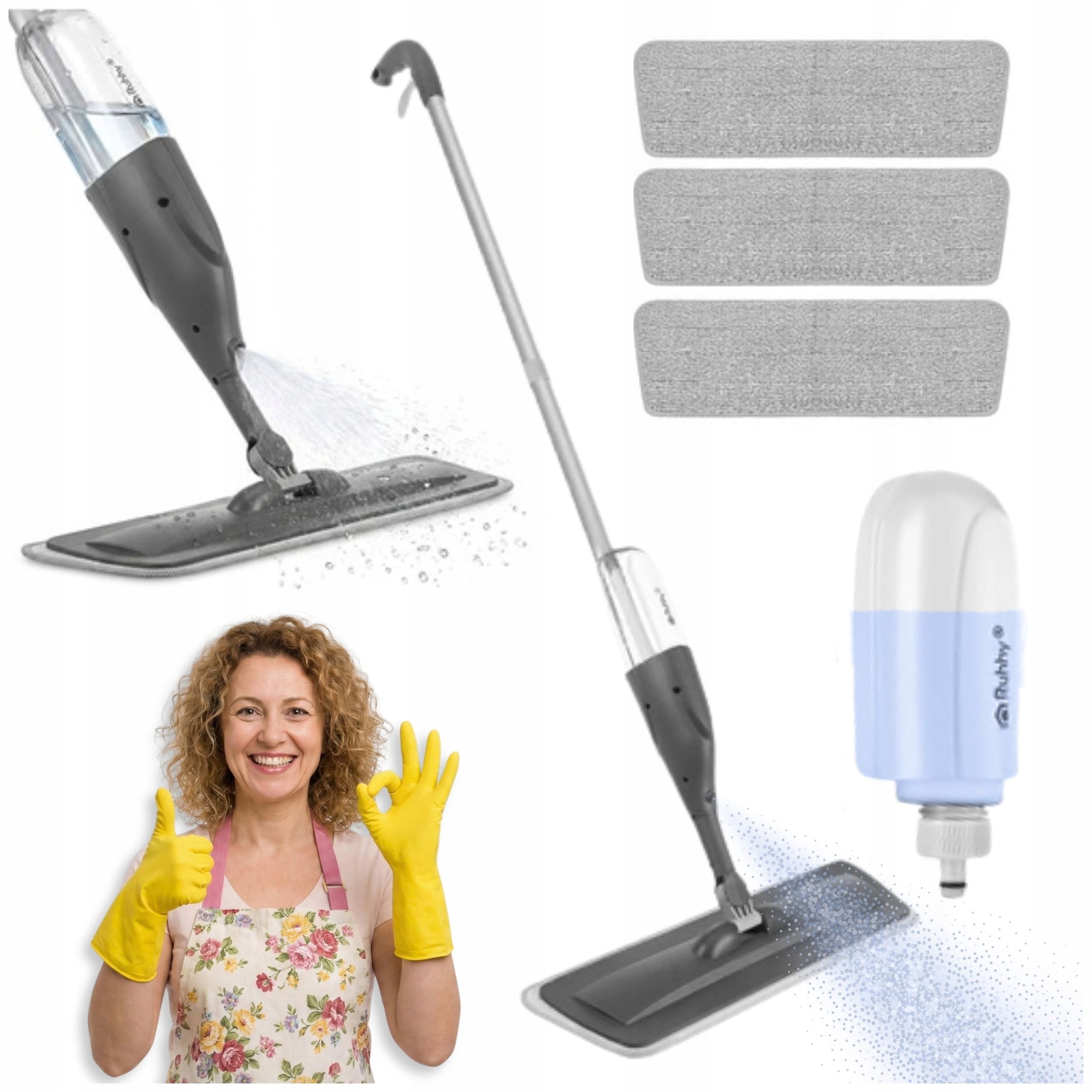 SET MOP WITH WASHER FLAT 360 + 3 X CLEANING PAD FOR PANELS