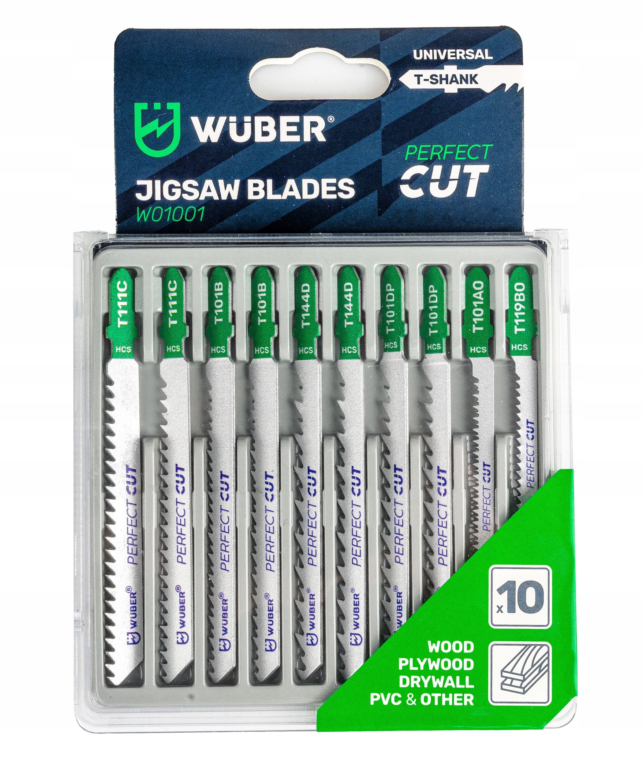 SET OF 10 KNIVES SAW BLADES WOOD JIGSAW CUTTERS PLYWOOD WUBER Brand Wuber