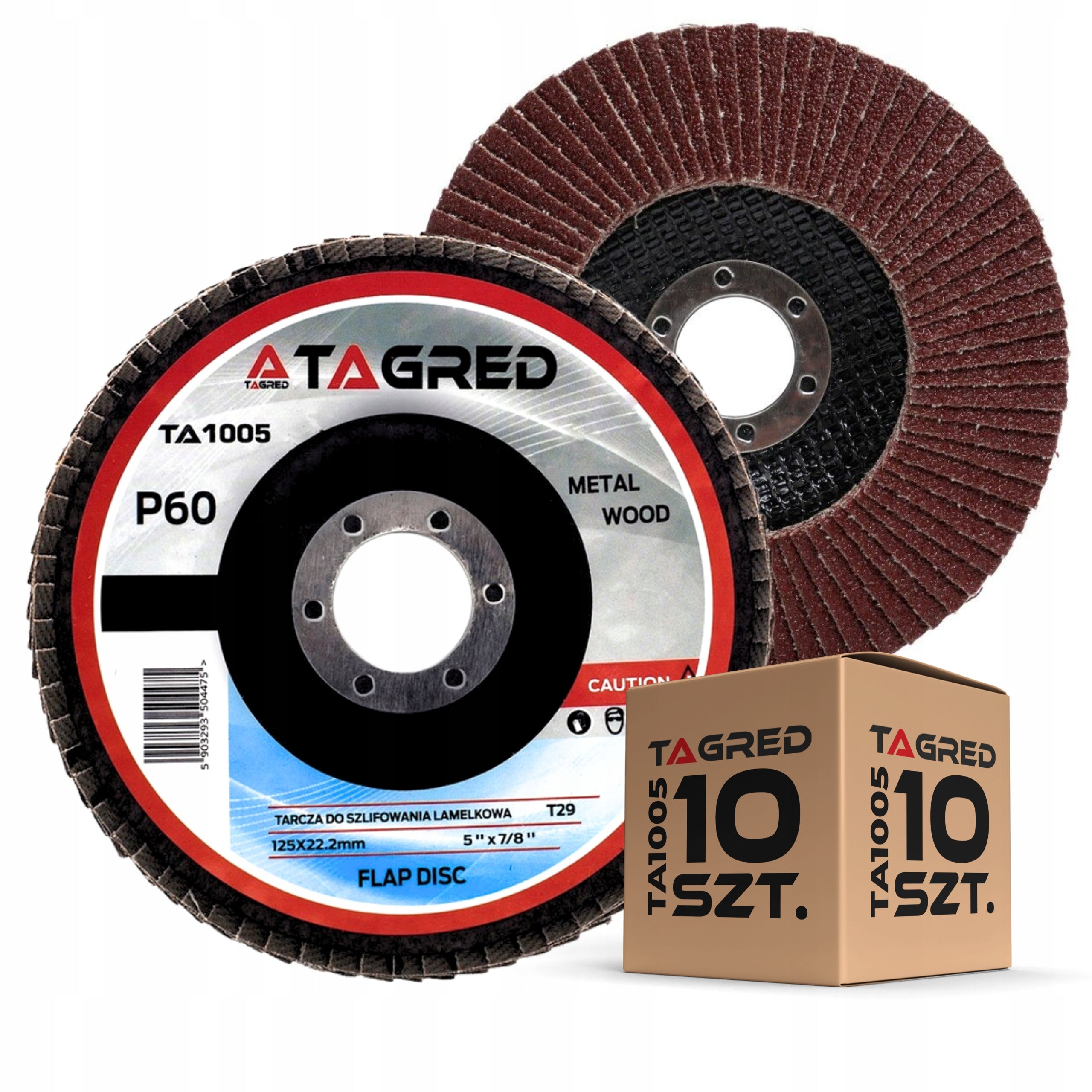 SET OF 10 P60 LEAF DISC FOR WOOD METAL GRINDER 125mm