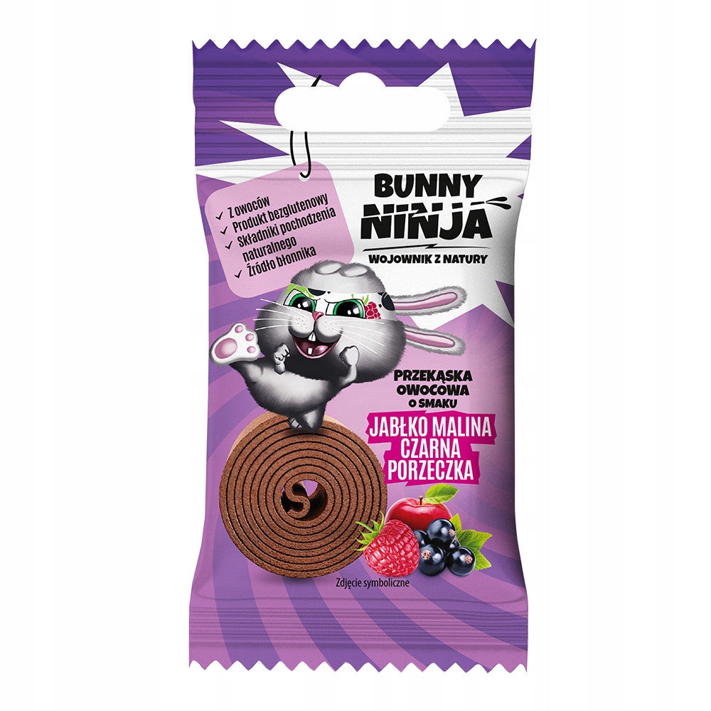 SET OF 10 PCS Bunny Ninja Snack Apple Raspberry Currant 15G without sugar Manufacturer code 5902444124524