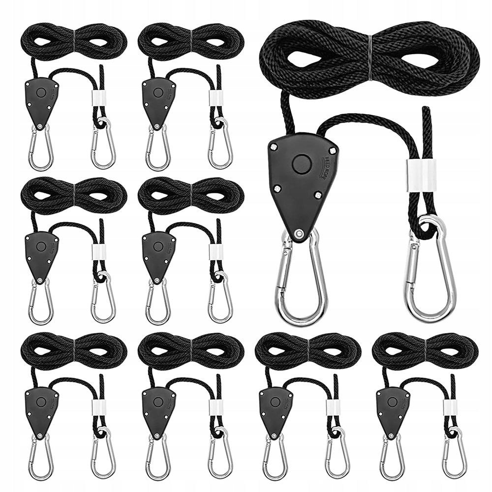 SET OF 10 RATCHET ROPES ADJUSTABLE ROPE HOOK FOR PLANTS RATCHET ROPE