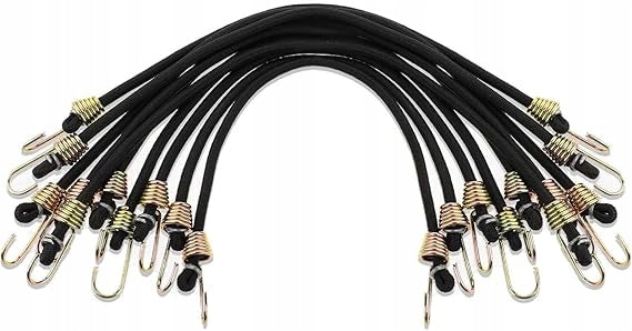 SET OF 10 STRONG BUNGEE CORDS WITH HOOKS 25CM CAMPING Manufacturer code 0047505303984