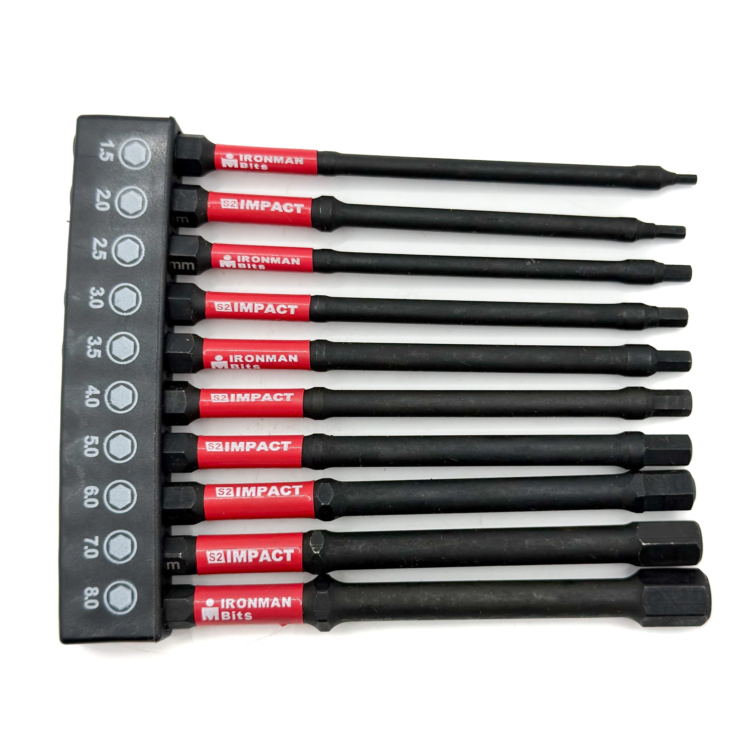 SET OF 10PCS LONG BITS HEX MAGNETIC / IMPACT 1.5-8MM 100MM Manufacturer code KM4023