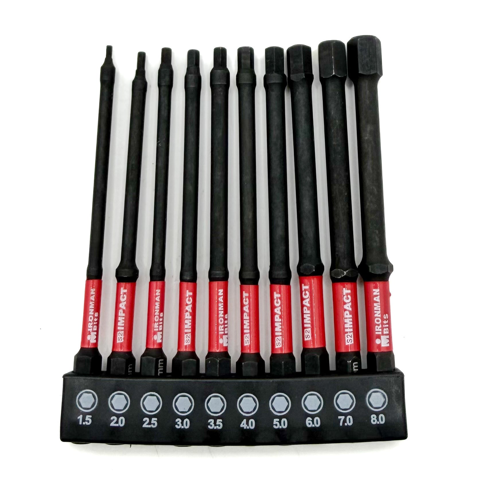 SET OF 10PCS LONG BITS HEX MAGNETIC / IMPACT 1.5-8MM 100MM Packaging status original