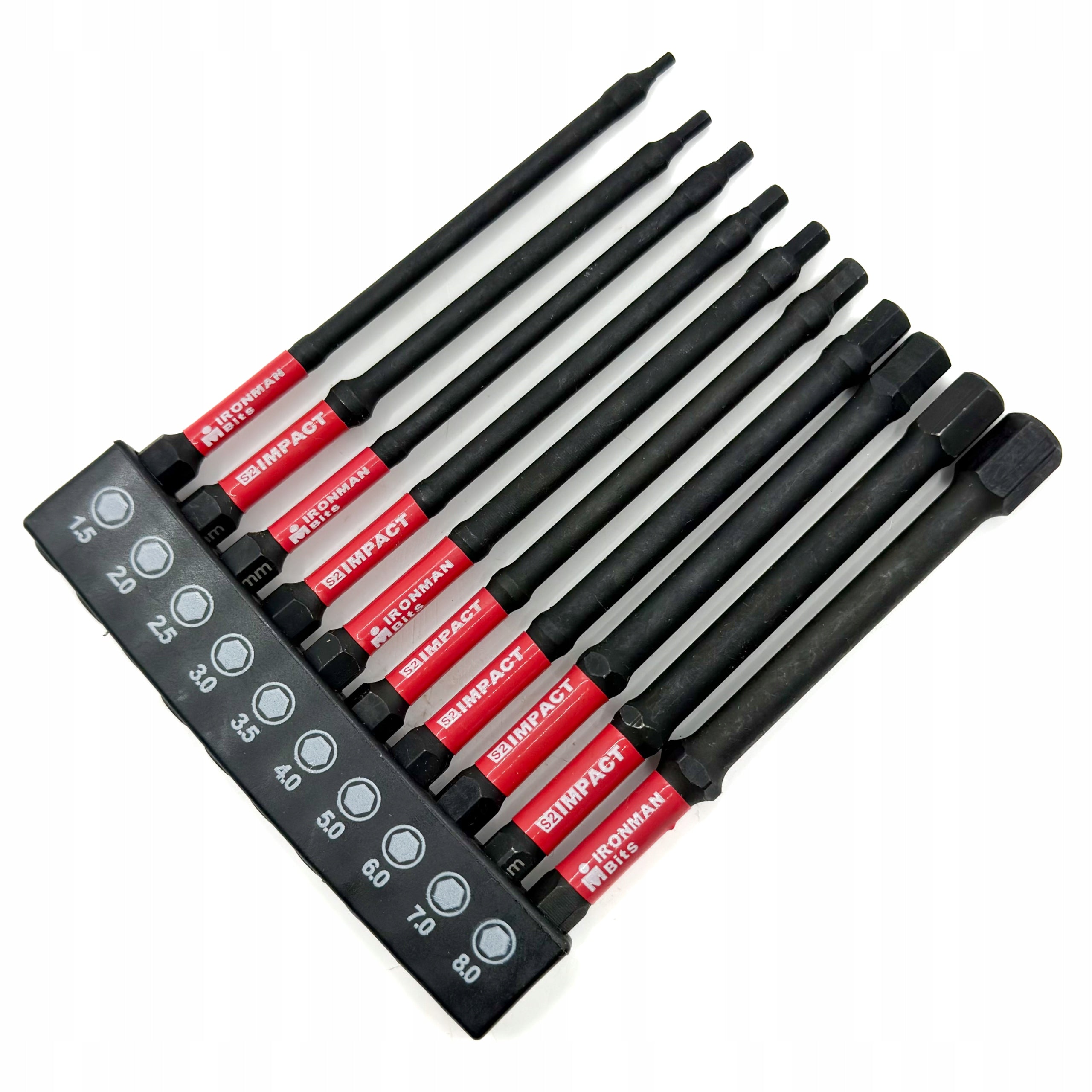 SET OF 10PCS LONG BITS HEX MAGNETIC / IMPACT 1.5-8MM 100MM