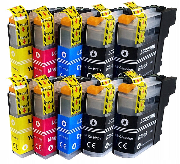 SET OF 10x BROTHER LC223 XL CHIP PRINTER INK Manufacturer King-Tech