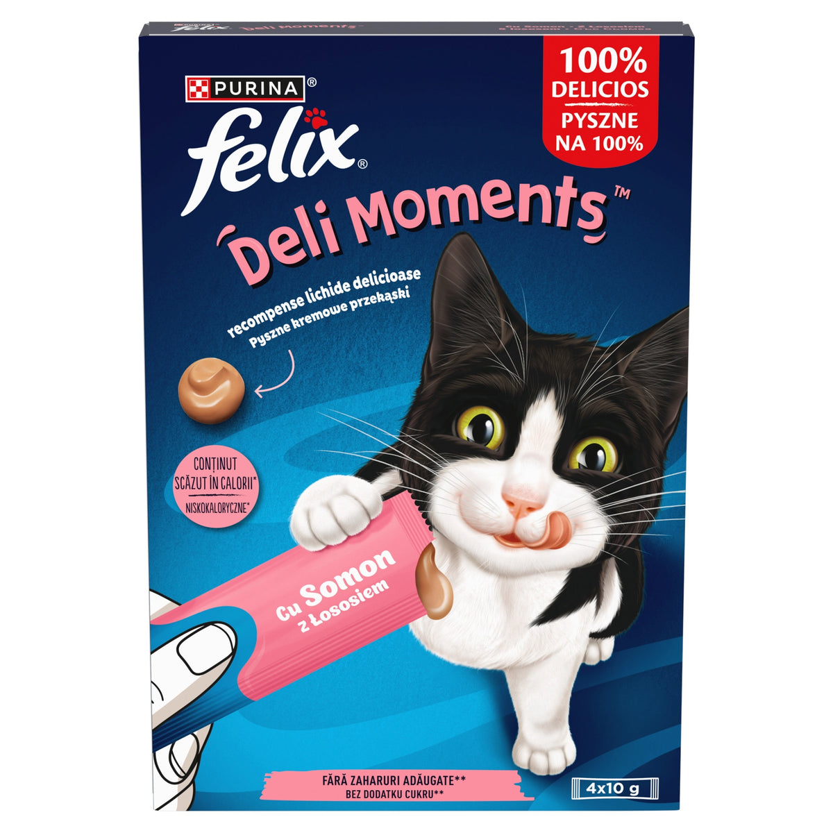 SET OF 11X CREAMY CAT TREATS FELIX DELI MOMENT - SALMON, 4X10G Weight 0.04 g