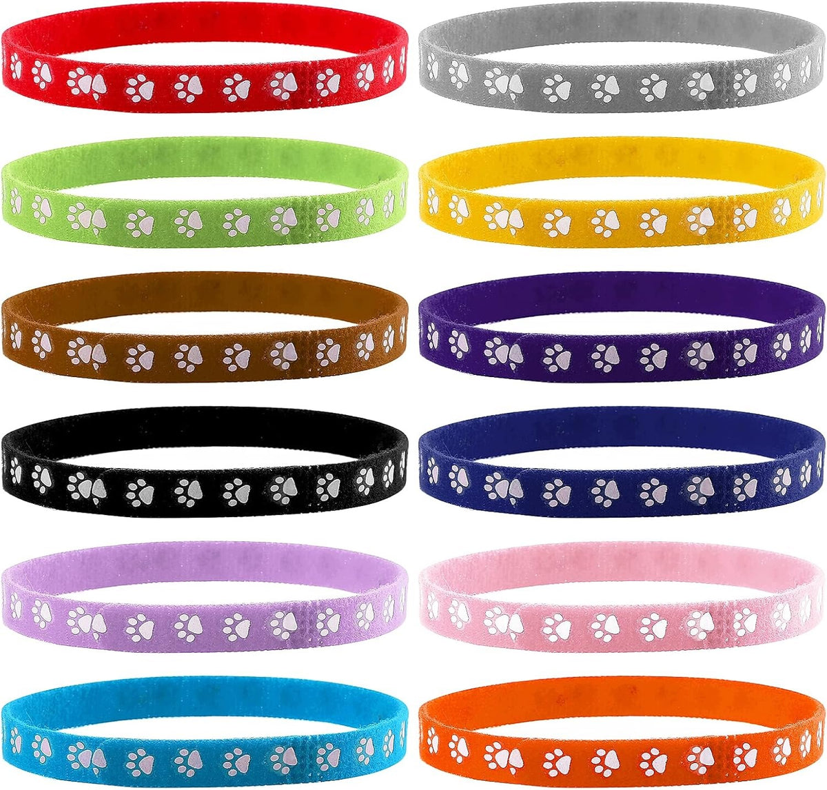 SET OF 12 ADJUSTABLE COLOR IDENTIFICATION PUPPY COLLARS