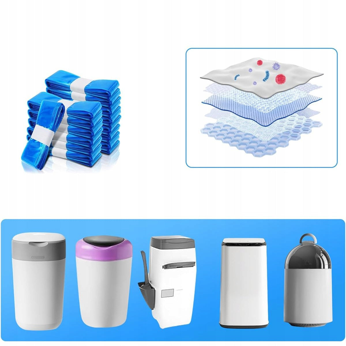 SET OF 12 DIAPER CONTAINERS, SET OF 12 DIAPER BASKET REFILLS Product weight with unit packaging 0.71 kg