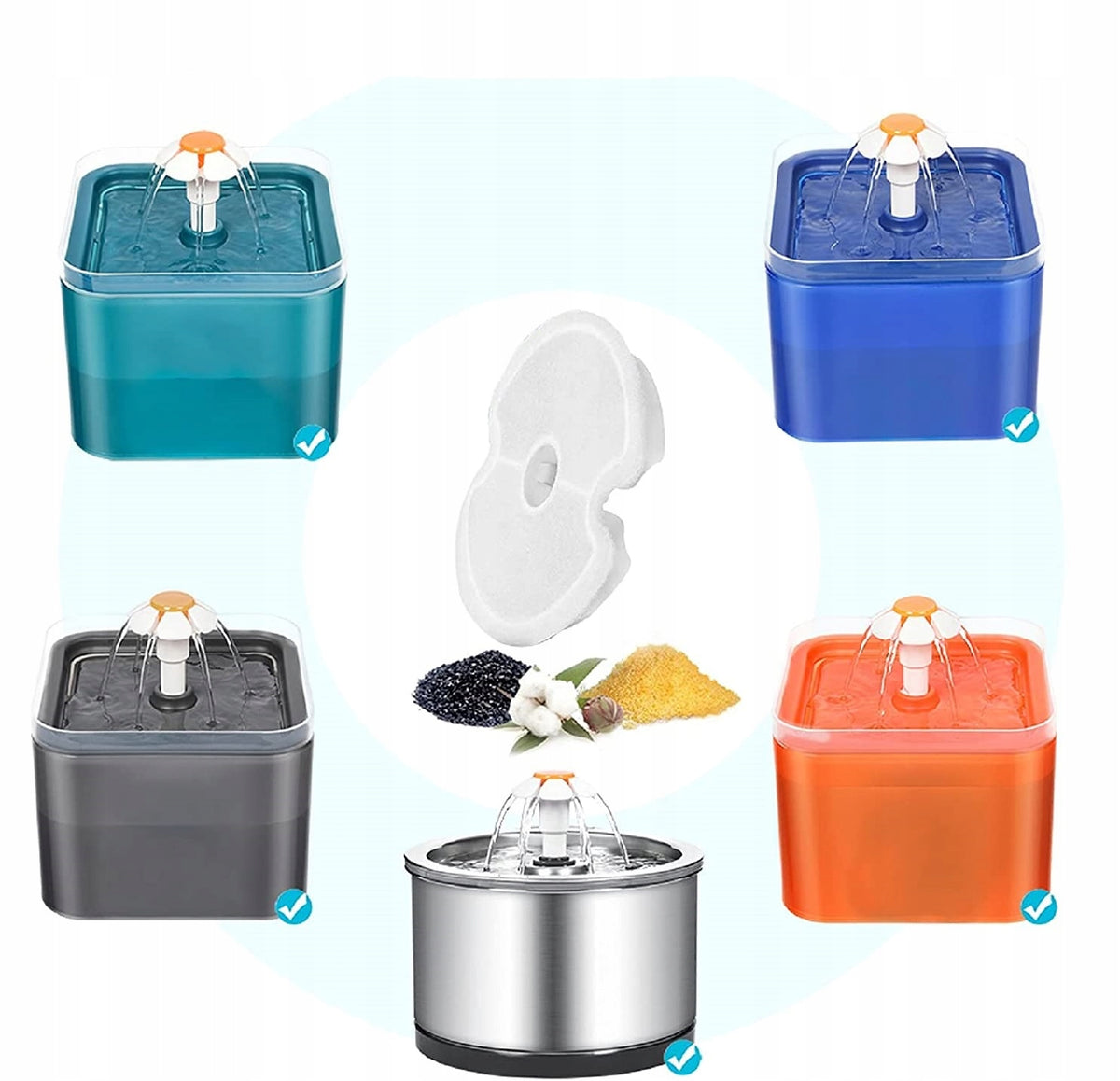 SET OF 12 PCS FILTERS FOR DOG CAT FOUNTAIN 2L 12 PCS CARBON + SPONGES Manufacturer code FILTRY WYMIENNE DO FONTANNY KOTA POIDŁA