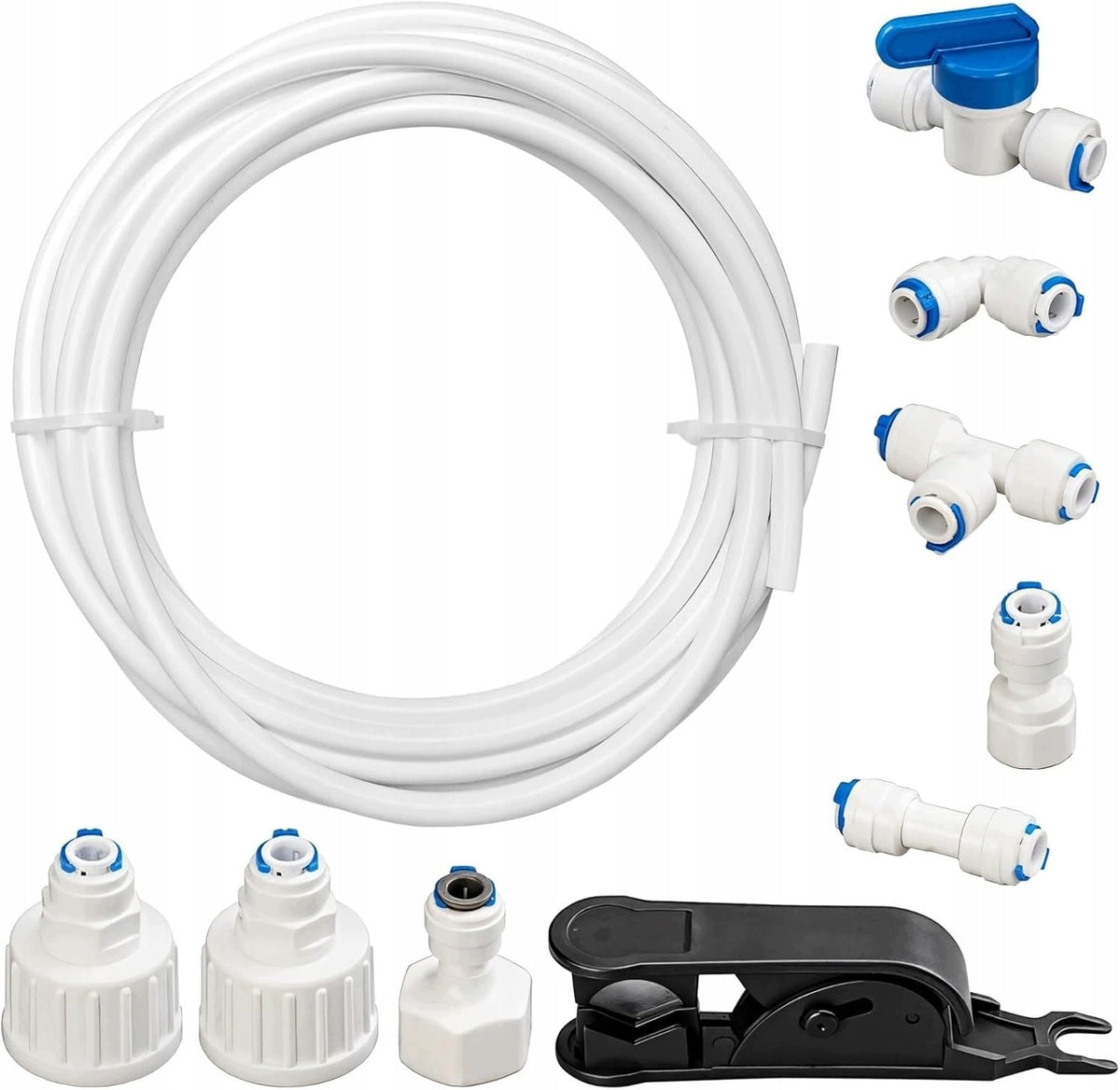 SET OF 15M WATER SUPPLY HOSE FOR 1/4" REFRIGERATOR WITH EMERGENCY VALVES