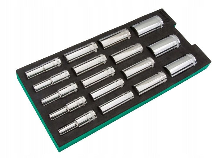 SET OF 17 1/2" LONG SOCKETS - IN EVA FOAM FOR TROLLEY SATA ST09005G - BOAT