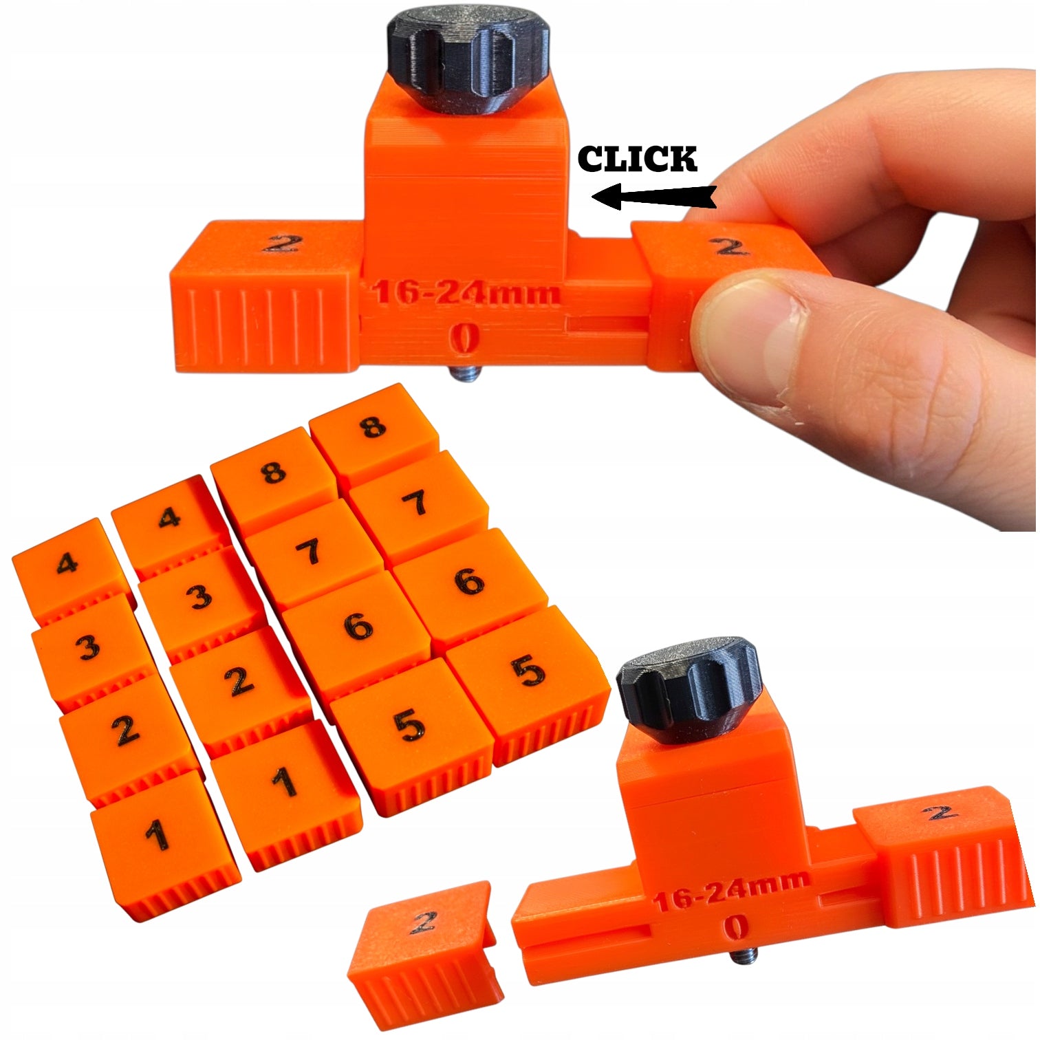 SET OF 17 ELEMENTS TEMPLATE FOR MOUNTING FURNITURE FRONTS 16-24/0-8MM + FREEBIE EAN (GTIN) 5908100463365